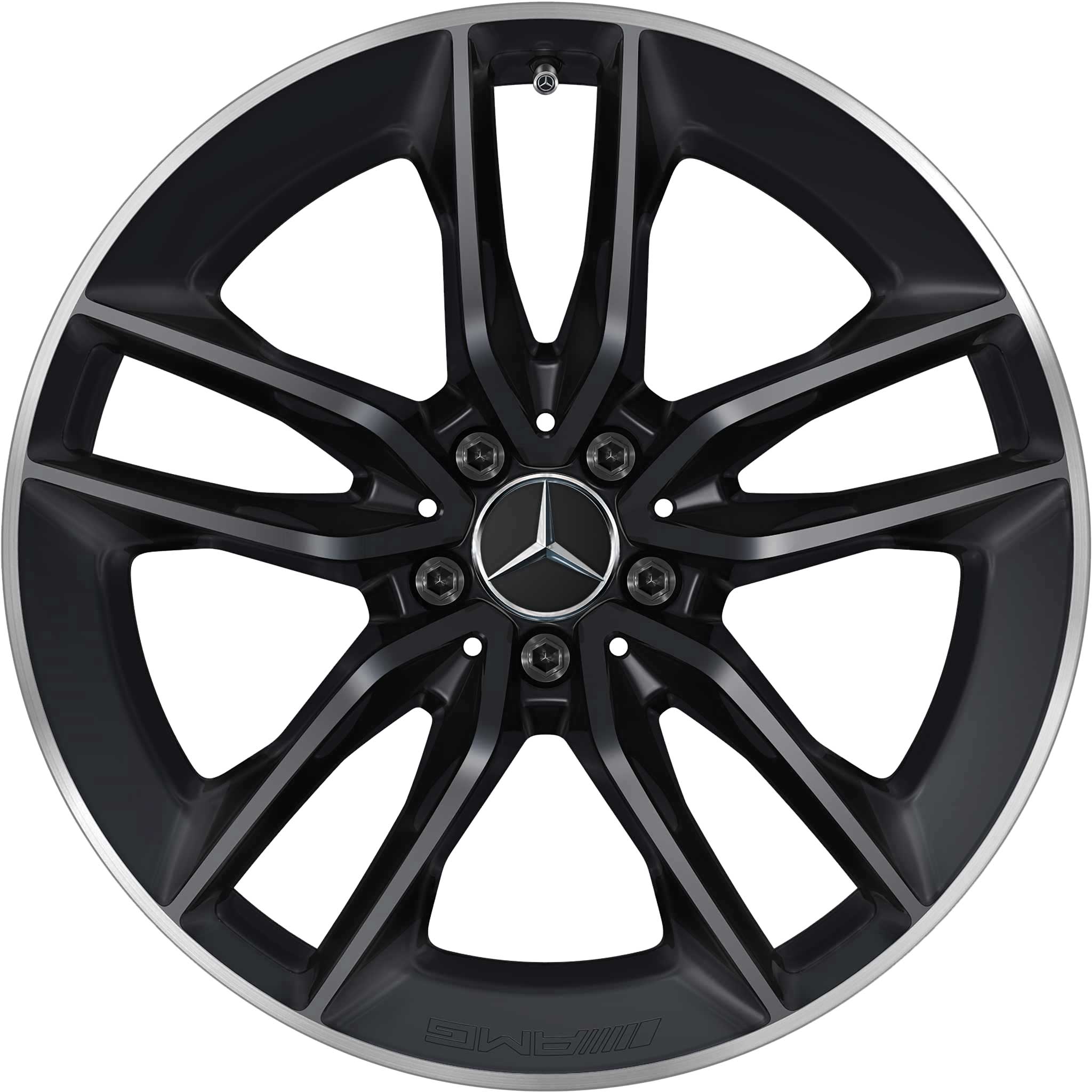 AMG 5 Twin Spoke [257-20] Matt Black with High Sheen Rim Edge Alloy Wheel Product Image #1