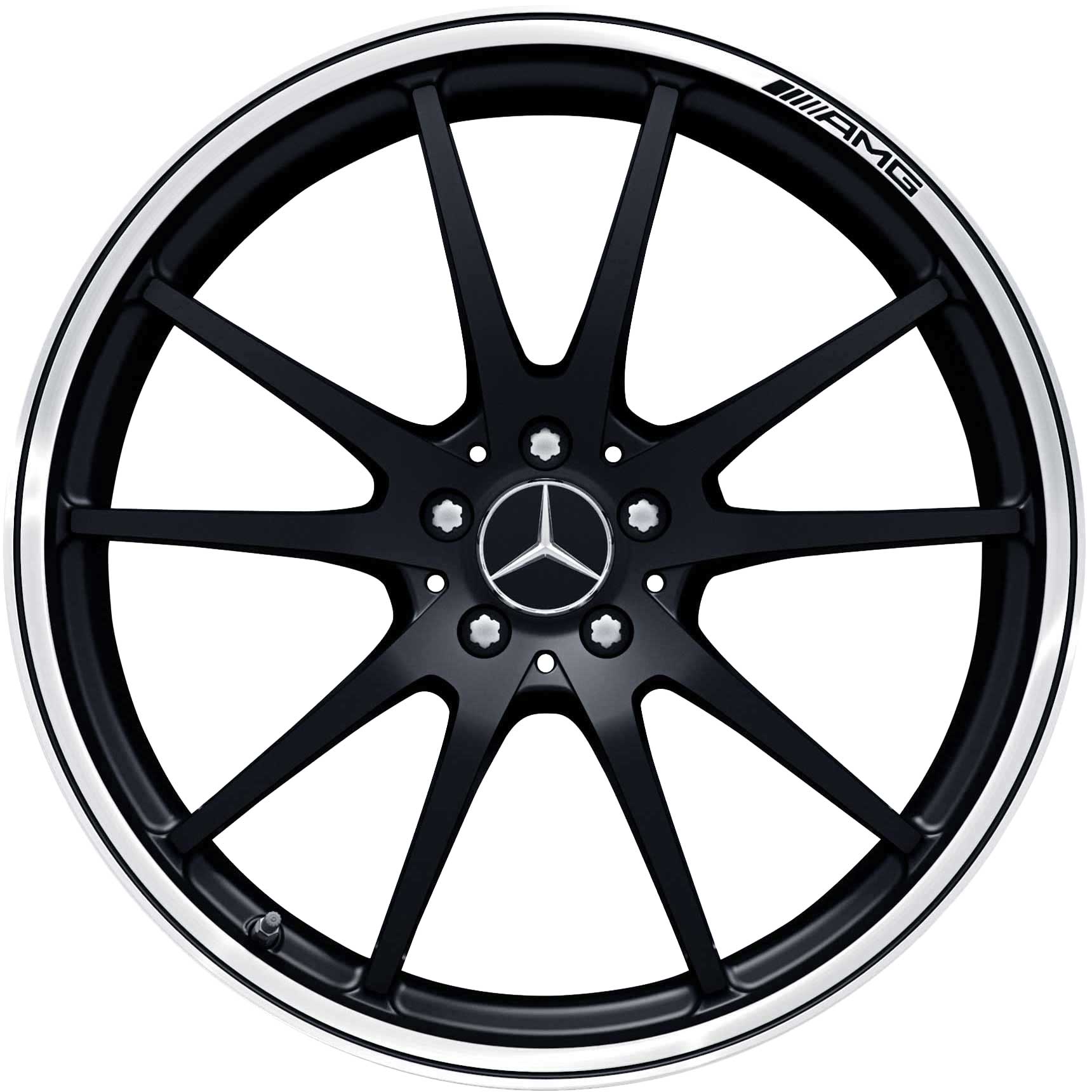 AMG 10 Spoke [290-21] Matt Black with High Sheen Rim Edge Alloy Wheel Product Image #1