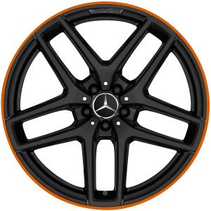 AMG 5 Twin Spoke [292-21] Gloss Black with Orange Rim Edge Alloy Wheel - Sizes 21in