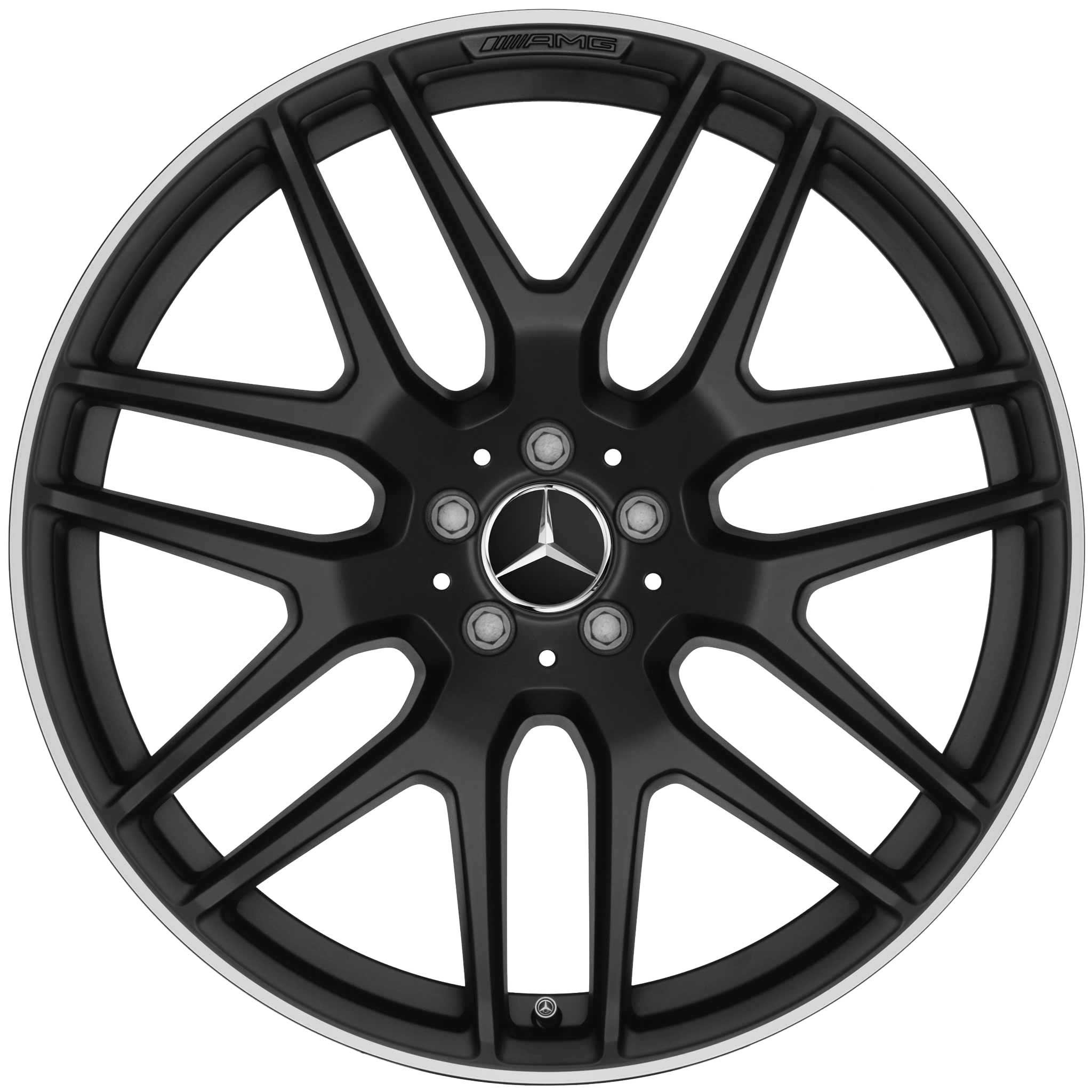 AMG 7 Double Spoke [292-22] Matt Black with High Sheen Rim Edge Alloy Wheel Product Image #1