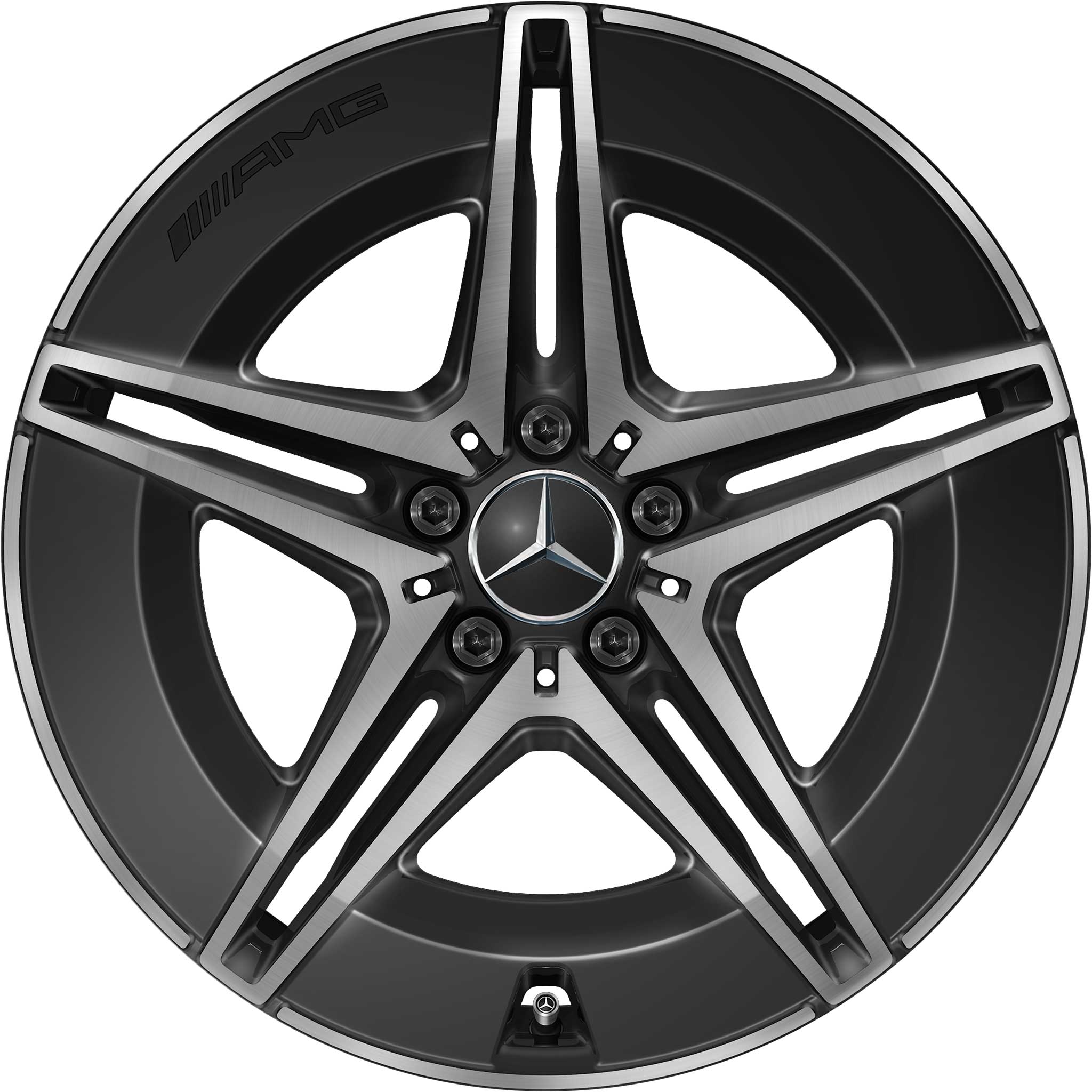 AMG 5 Twin Spoke [293-19] Gloss Back with High Sheen Alloy Wheel Product Image #1