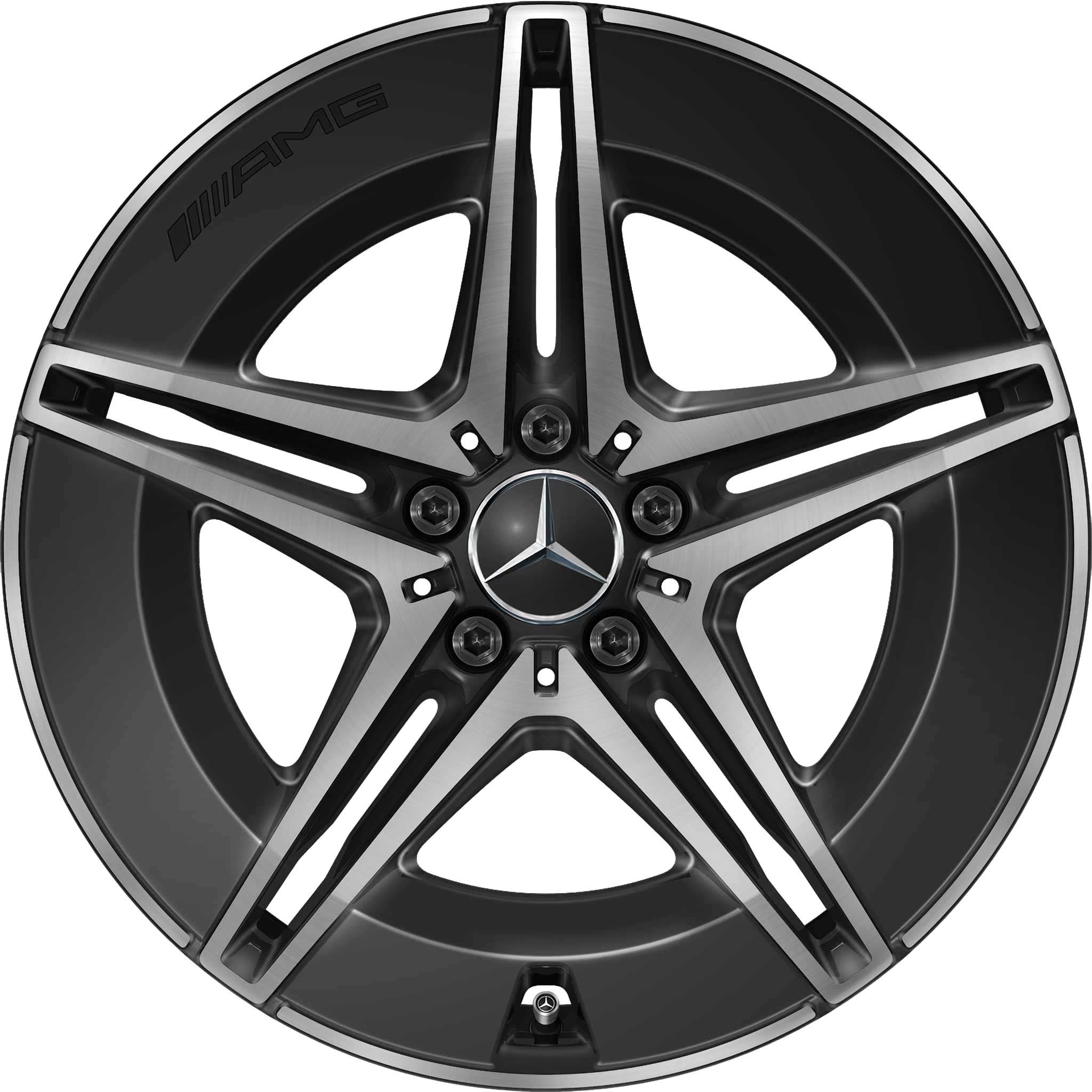 AMG 5 Twin Spoke [293-19] Gloss Back with High Sheen Alloy Wheel Product Image #1