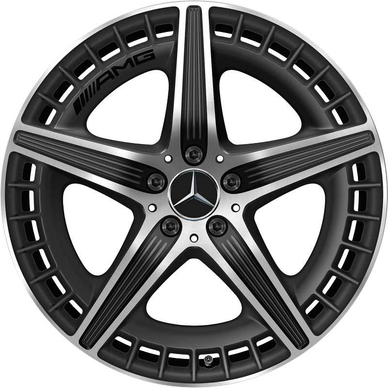 AMG 5 Twin Spoke [294-21] Matt Black with High Sheen Alloy Wheel Product Image #1