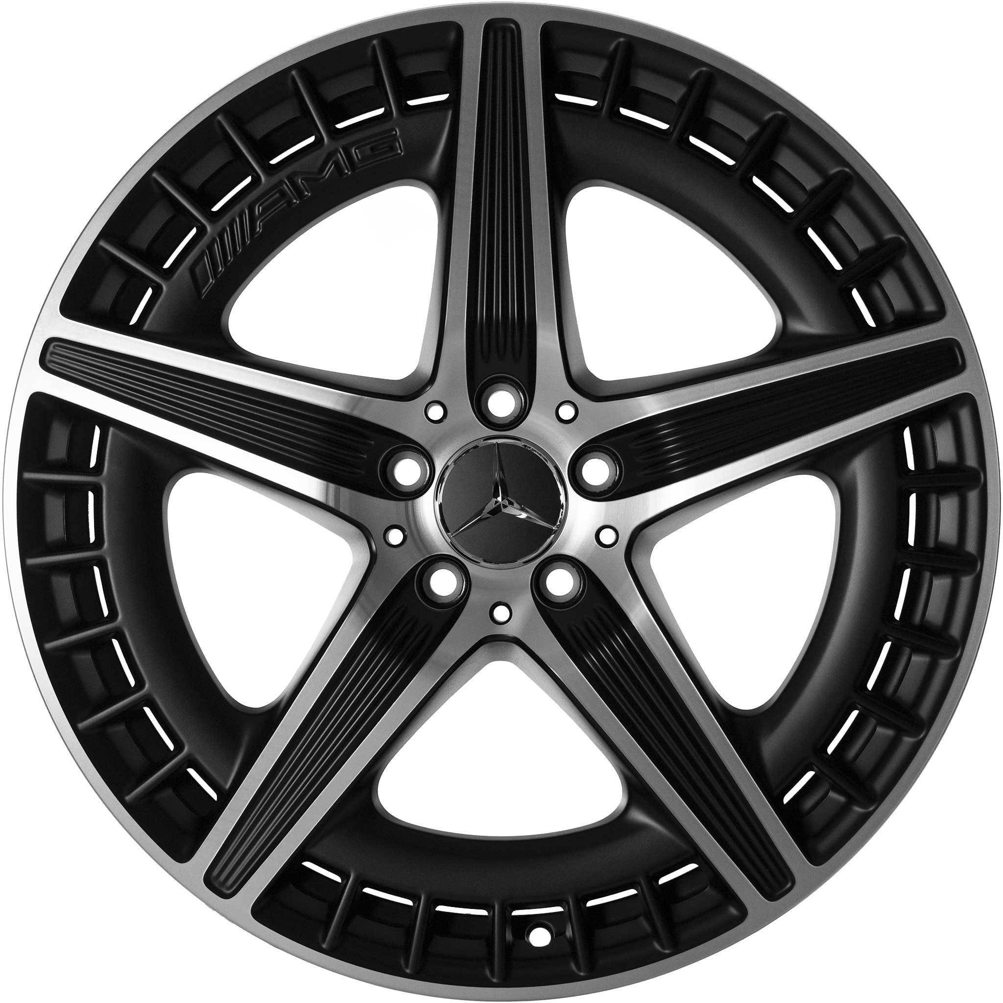 AMG 5 Twin Spoke [295-20] Matt Black with High Sheen Alloy Wheel Product Image #1