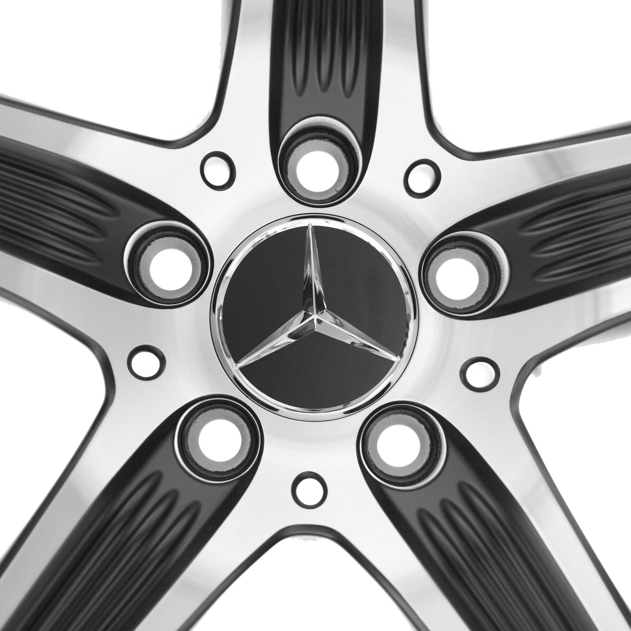 AMG 5 Twin Spoke [295-20] Matt Black with High Sheen Alloy Wheel Product Image #4