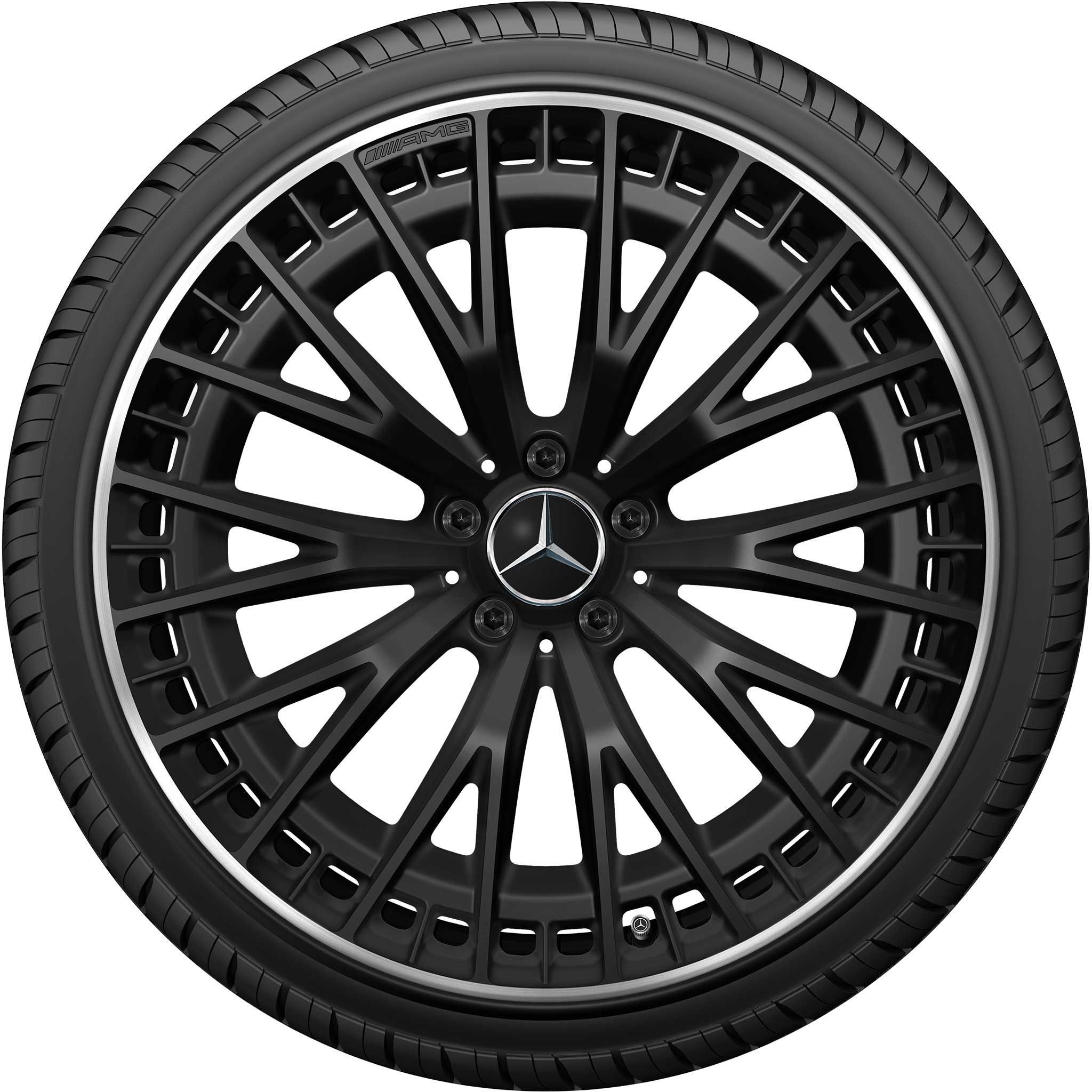 AMG Multispoke [295-21] Matt Black with High Sheen Rim Edge Alloy Wheel Product Image #2
