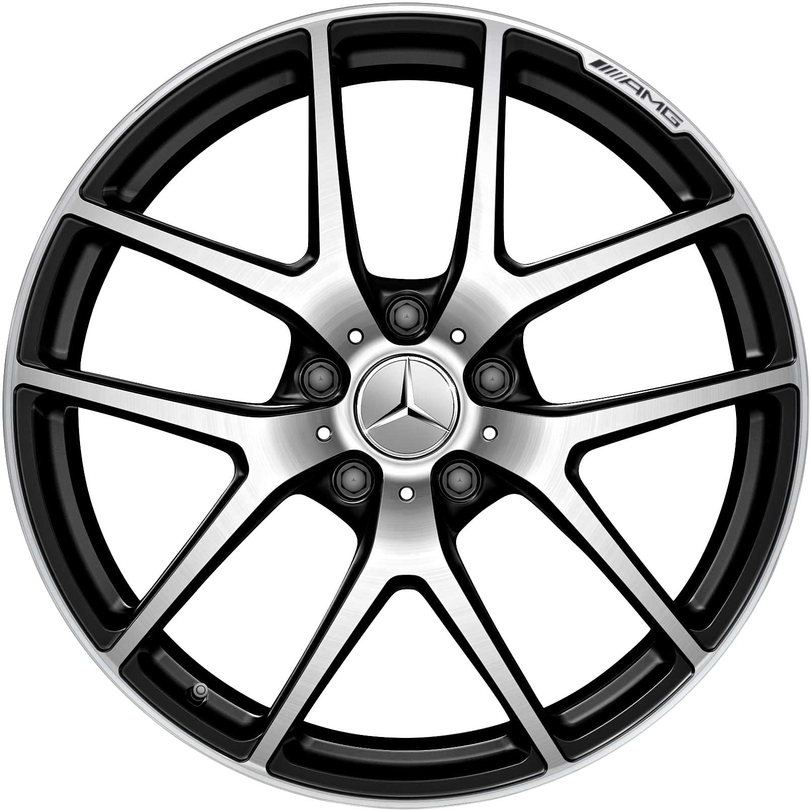 AMG 5 Twin Spoke [463-21] Matt Black with High Sheen Alloy Wheel Product Image #1
