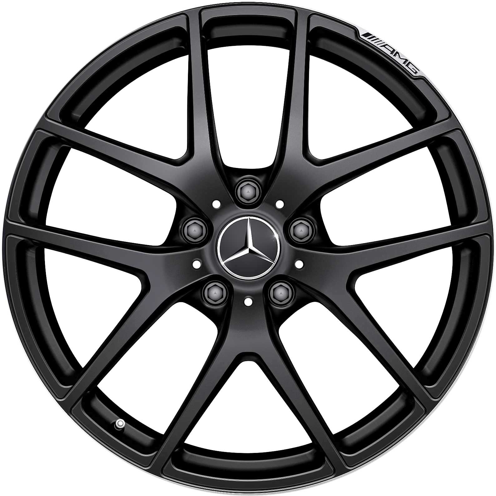 AMG 5 Twin Spoke [463-21] Matt Black with High Sheen Rim Edge Alloy Wheel Product Image #1