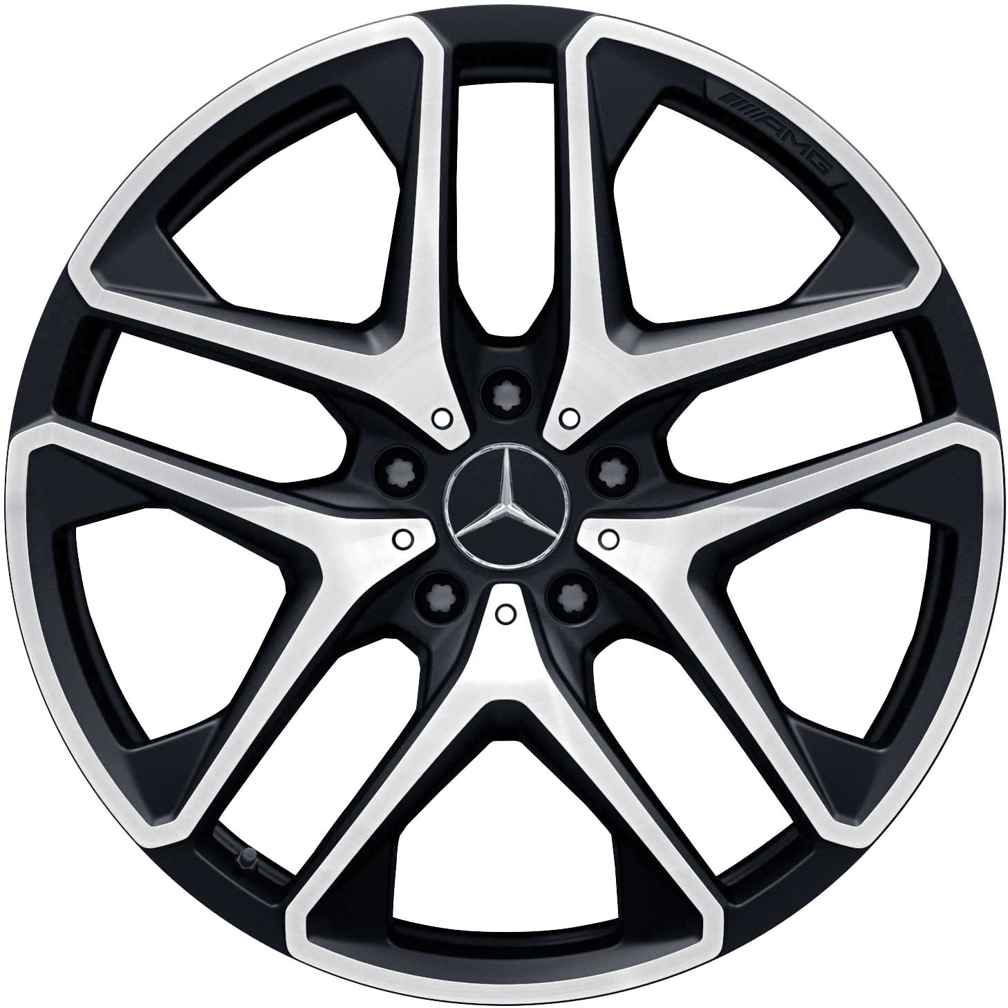 AMG 5 Twin Spoke [463-21] Matt Black with High Sheen Alloy Wheel Product Image #1