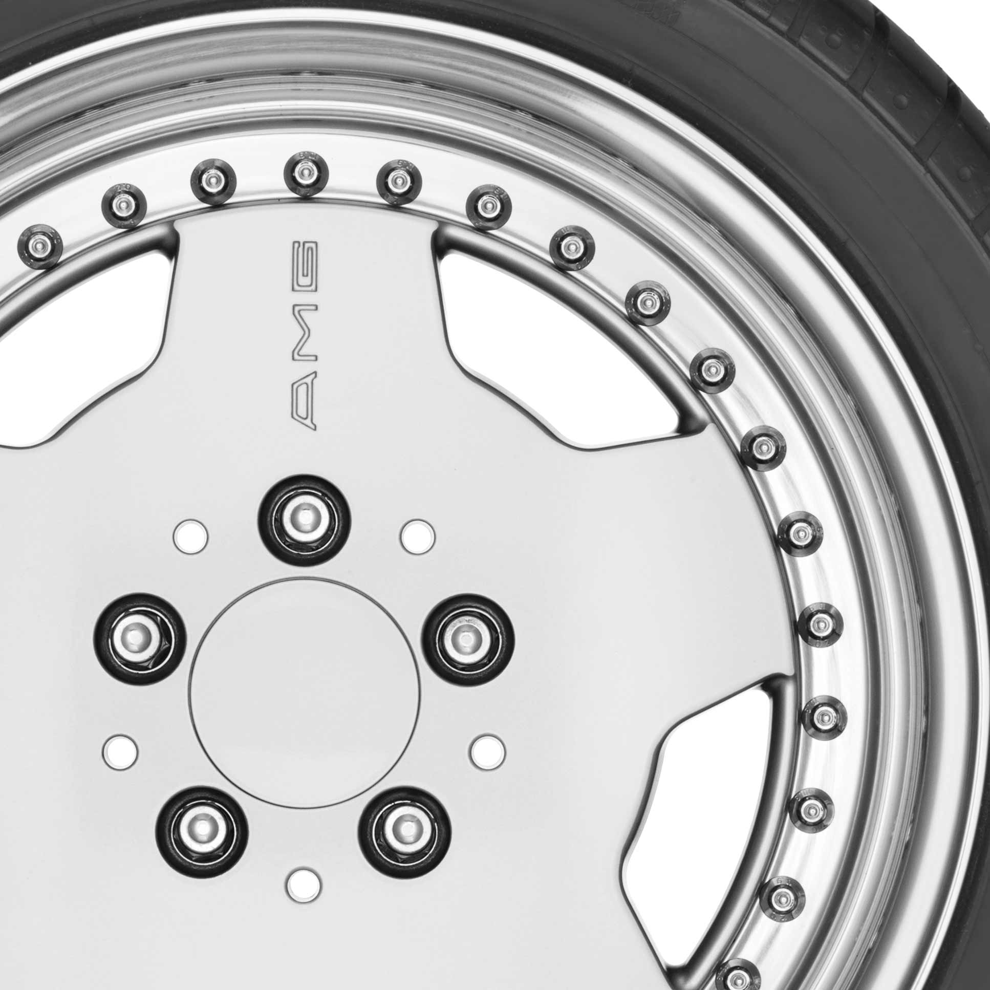 AMG I 3pc [129-17] Standard Silver with High Sheen Rim Edge Alloy Wheel Product Image #2