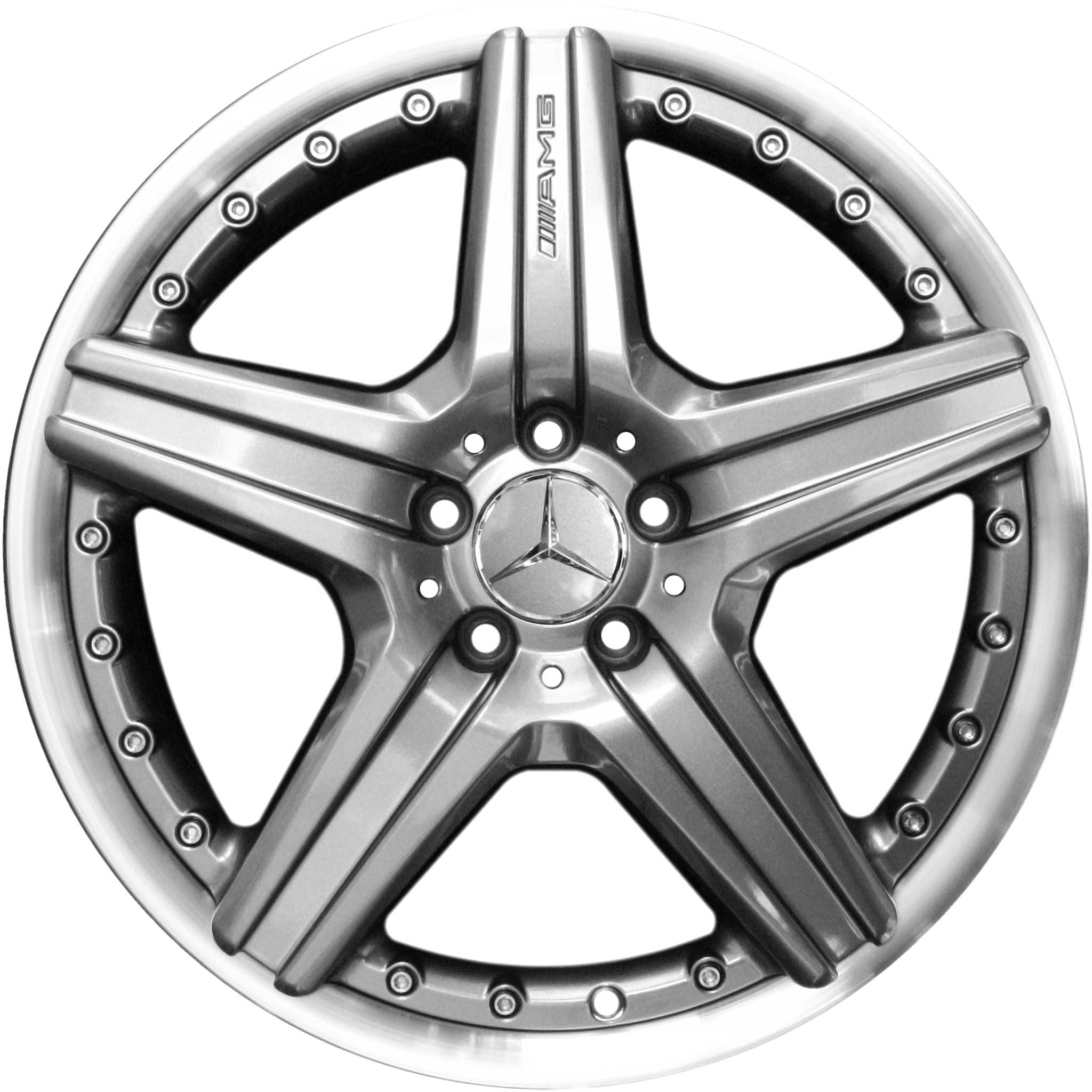 AMG VI 2pc [221-19] Himalaya Grey with High Sheen Rim Edge Alloy Wheel Product Image #1