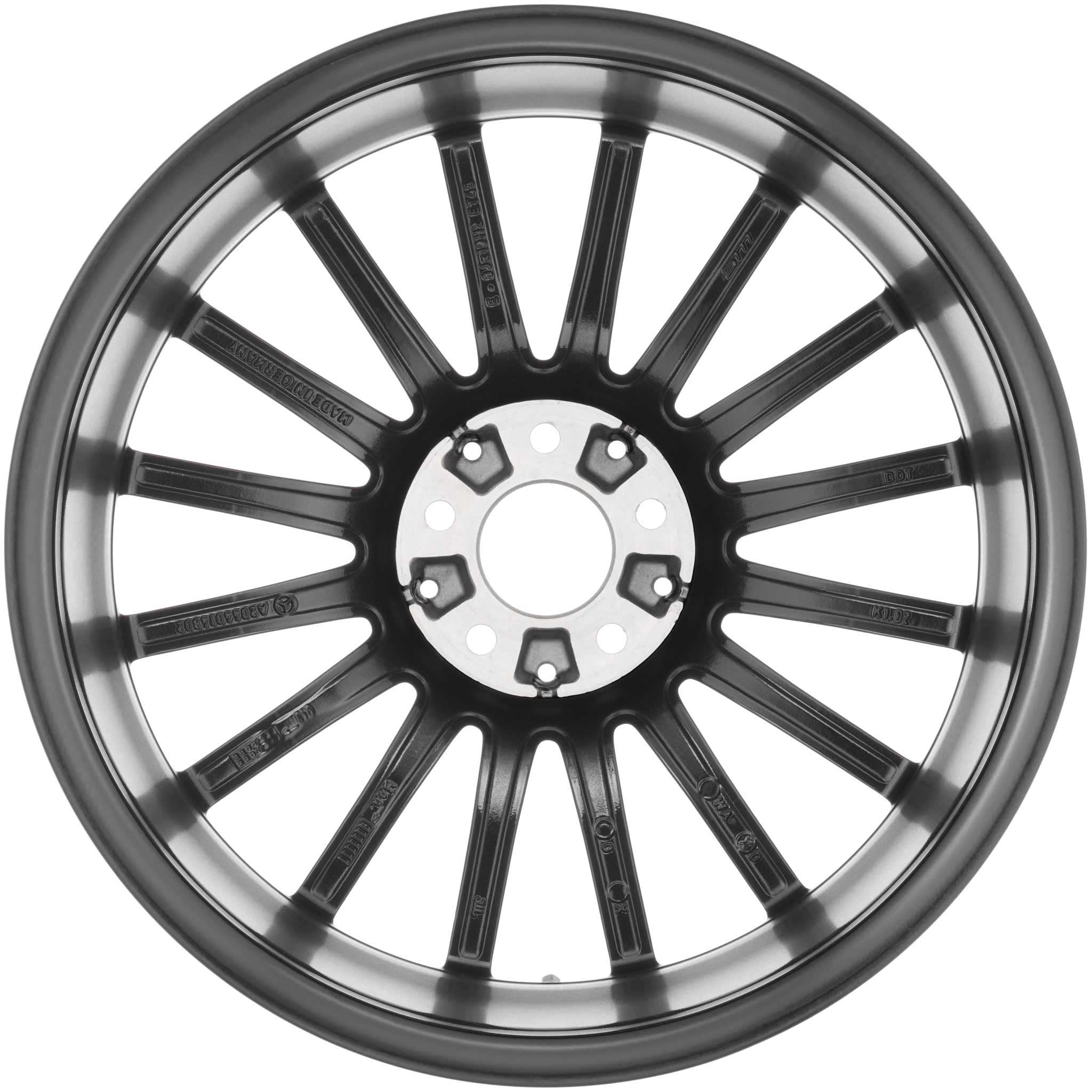 AMG V [204-19 16 Spoke] Matt Black with High Sheen Rim Edge Alloy Wheel Product Image #2