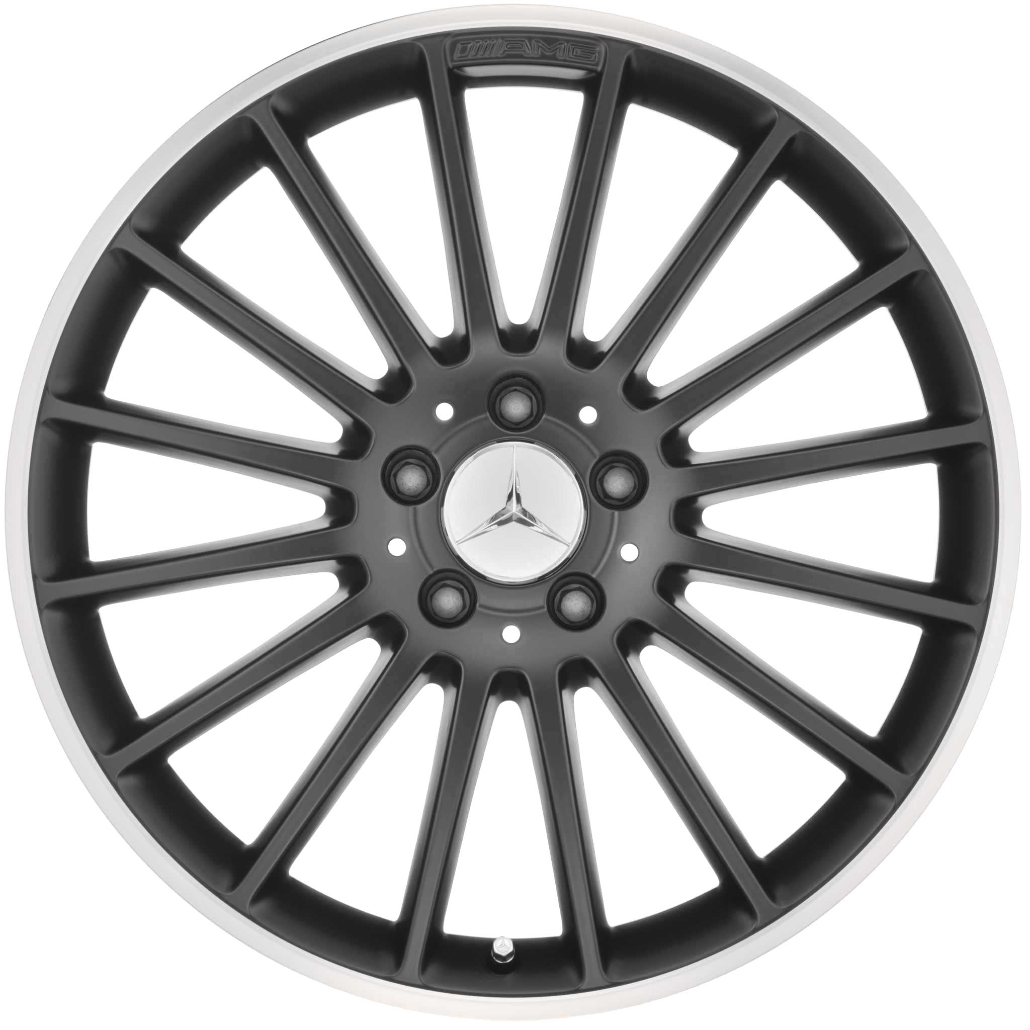 AMG V [204-19 16 Spoke] Matt Black with High Sheen Rim Edge Alloy Wheel Product Image #1