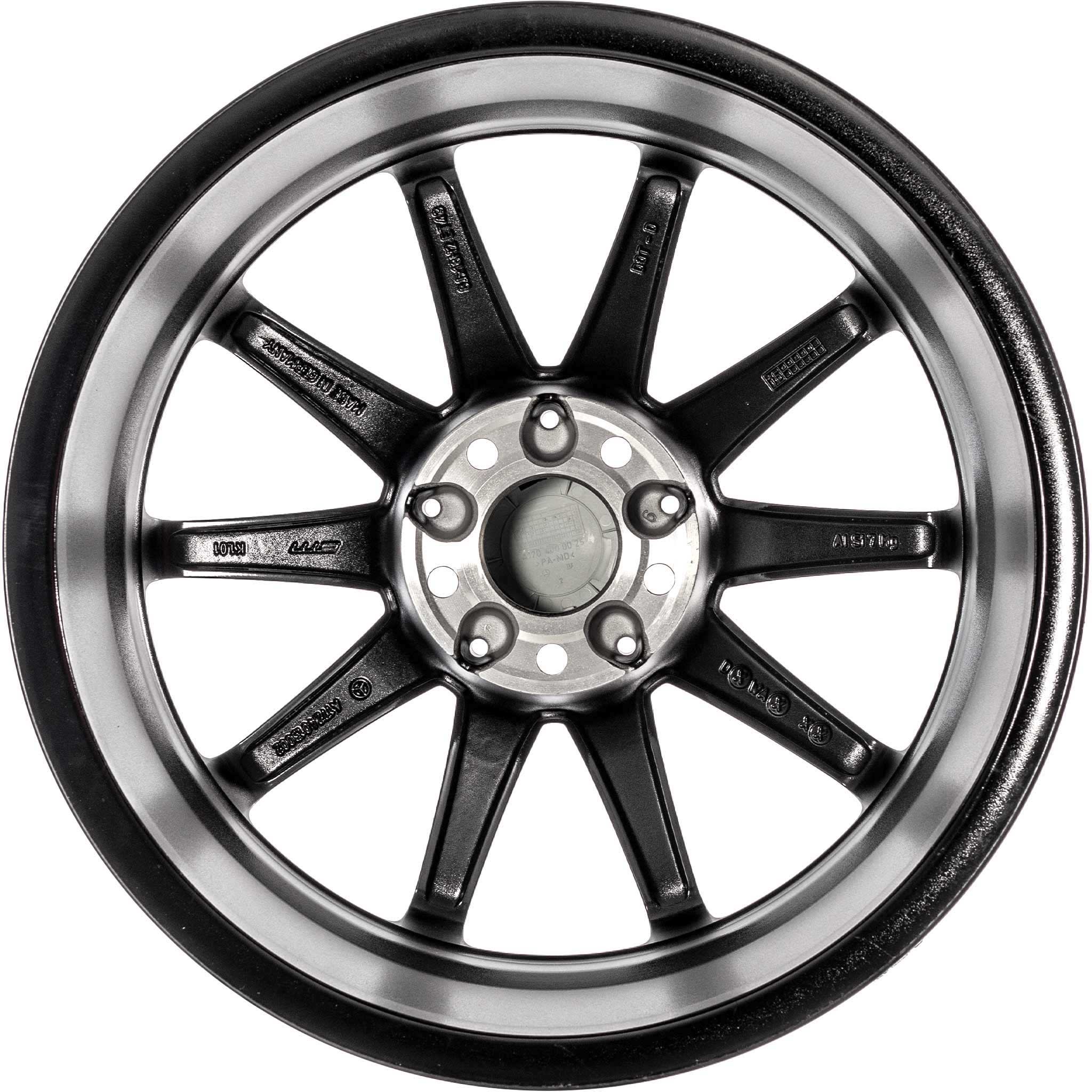 AMG 10 Spoke [172-18] Matt Black with High Sheen Rim Edge Alloy Wheel Product Image #3