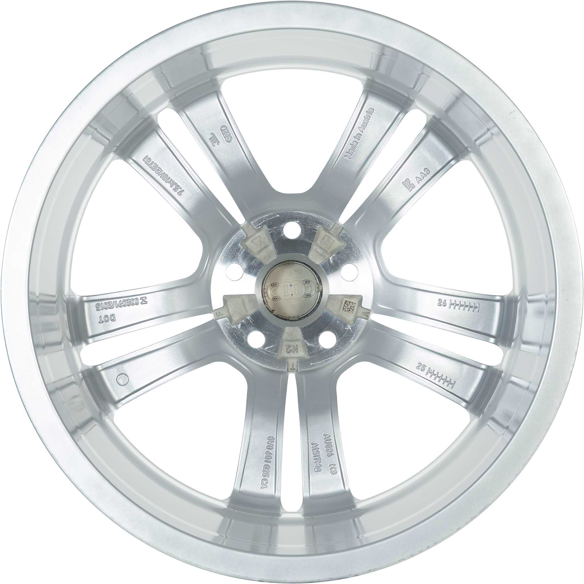 Audi 5 Parallel Spoke [A3 8V] Diamond Silver with Diamond Cut Alloy Wheel Product Image #3