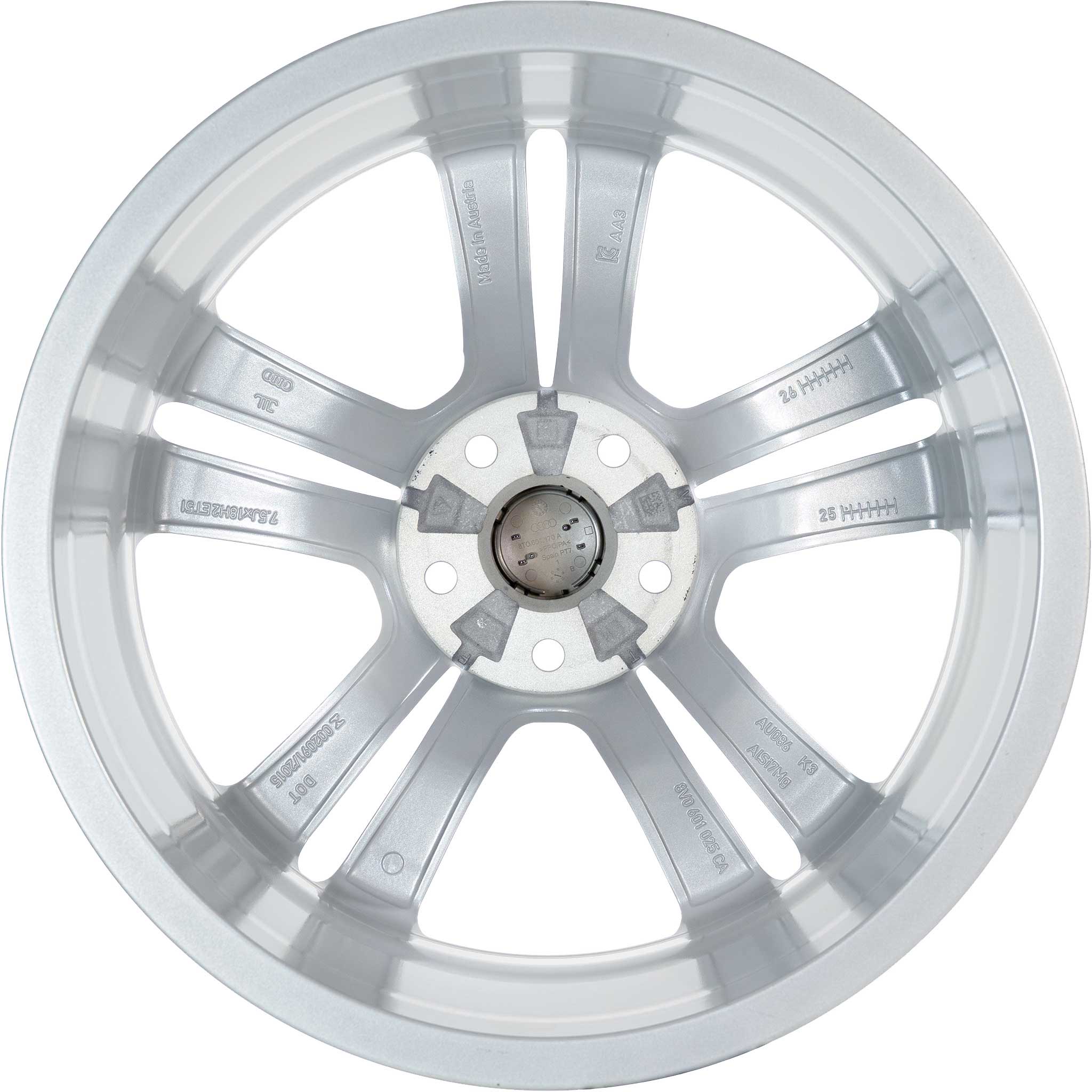 Audi 5 Spoke [A3 8V] Diamond Silver with Diamond Cut Alloy Wheel Product Image #3