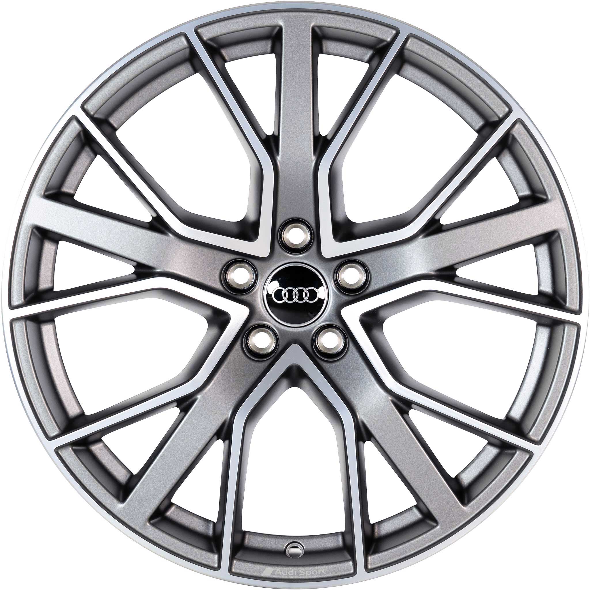 Audi 5 V Spoke Star [A4 8W] Matt Titanium Grey with Diamond Cut Alloy Wheel Product Image #1