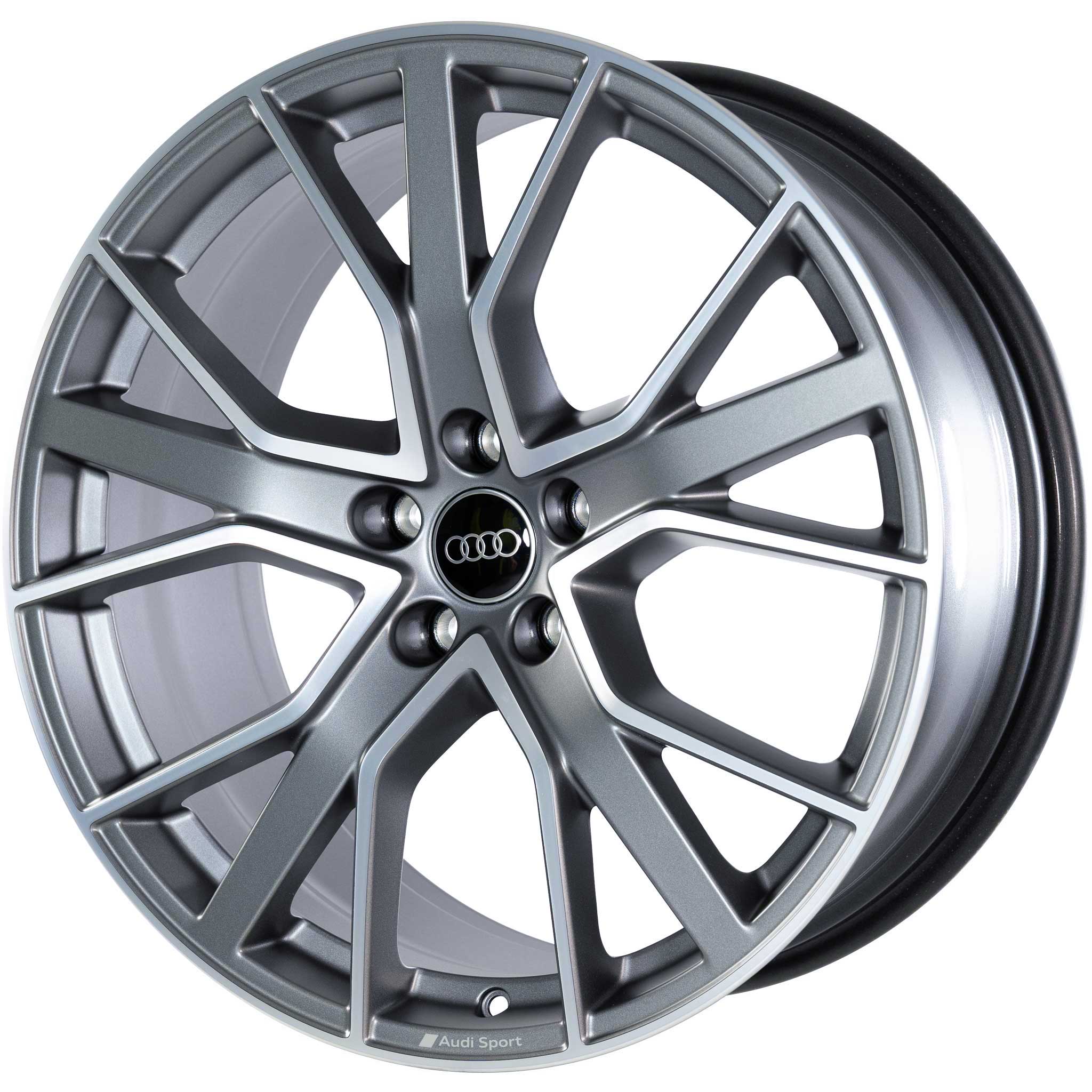 Audi 5 V Spoke Star [A4 8W] Matt Titanium Grey with Diamond Cut Alloy Wheel Product Image #2