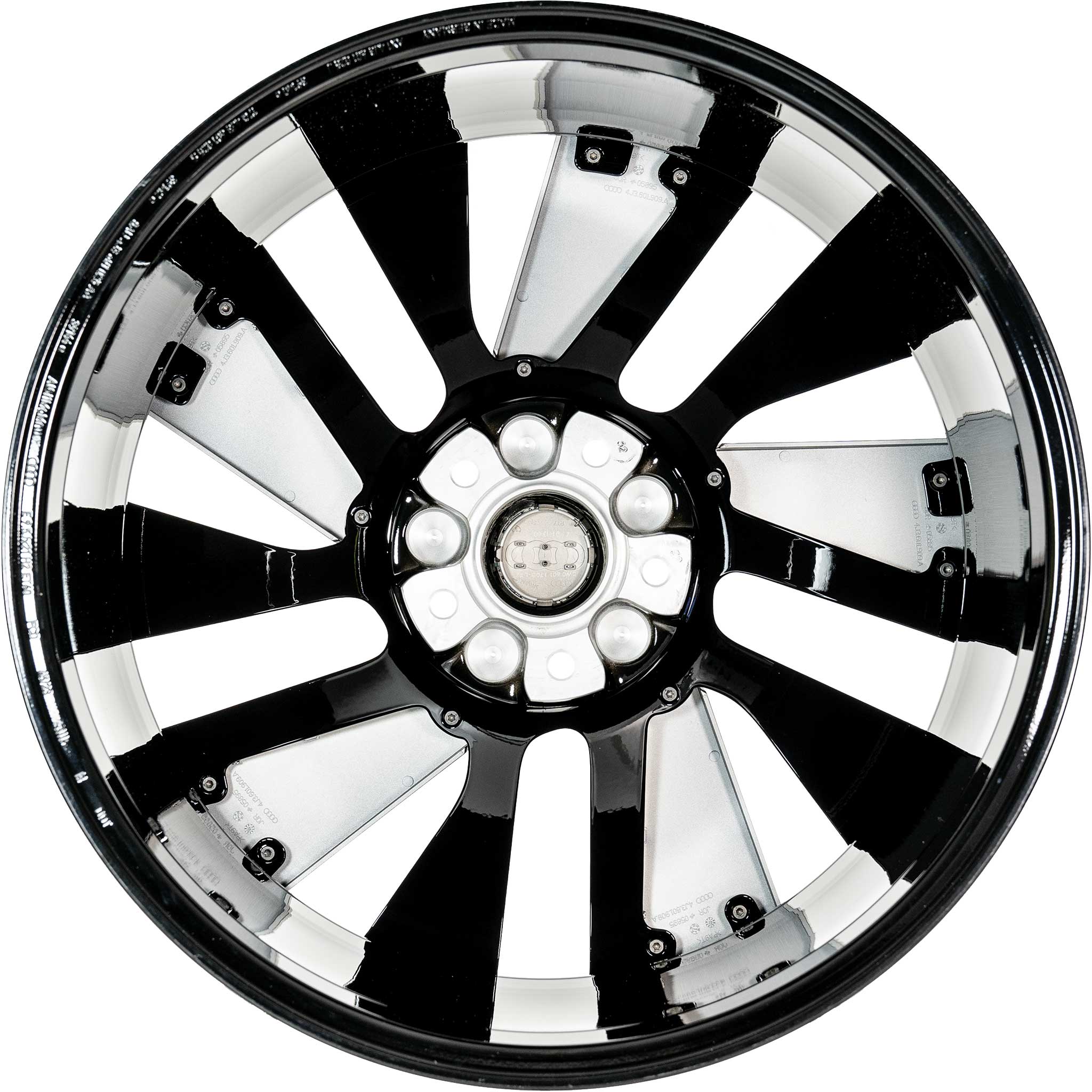 Audi RS 10 Spoke Trapezoid Module [e-tron 4J] Gloss Black with Diamond Cut Alloy Wheel Product Image #3