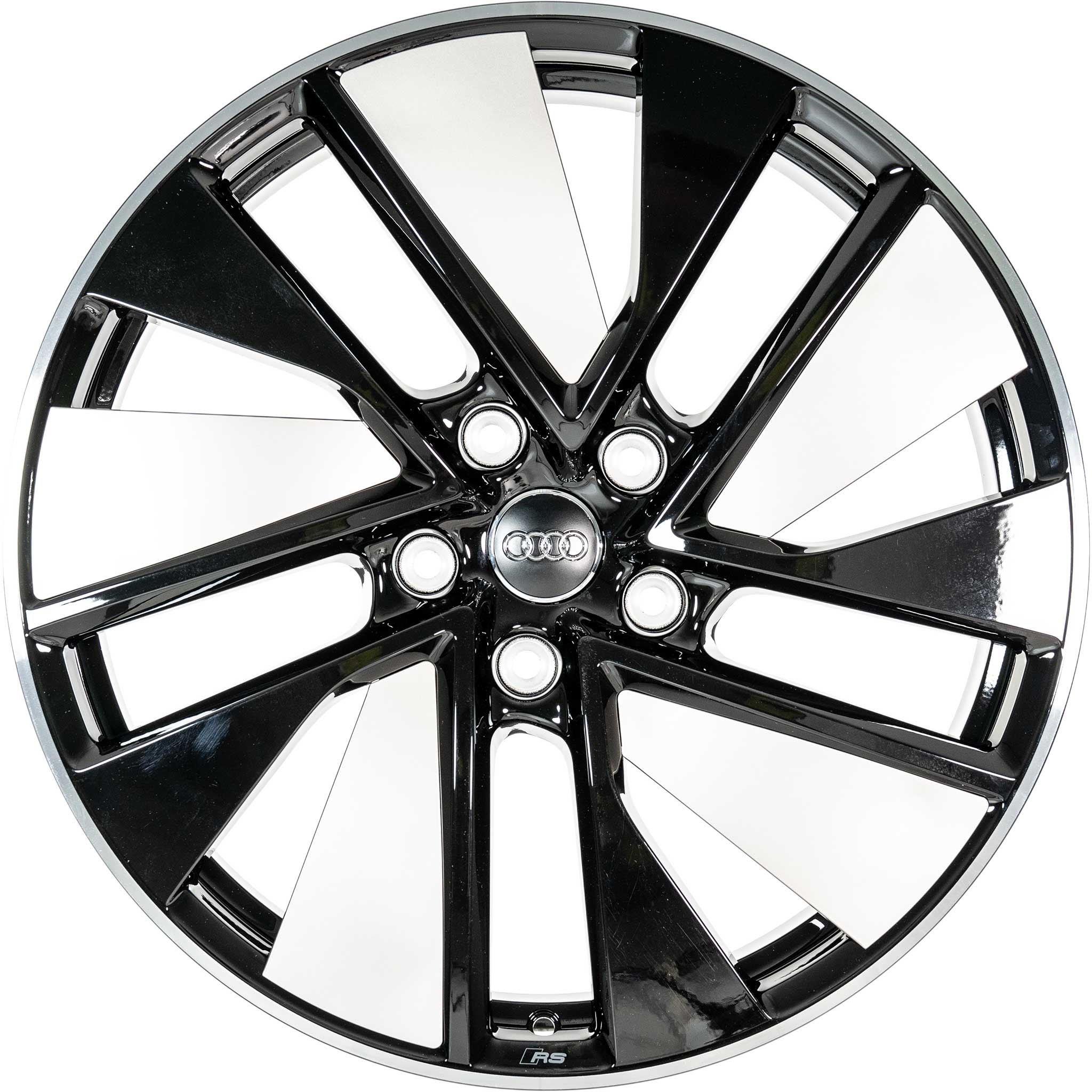 Audi RS 10 Spoke Trapezoid Module [e-tron 4J] Gloss Black with Diamond Cut Alloy Wheel Product Image #1