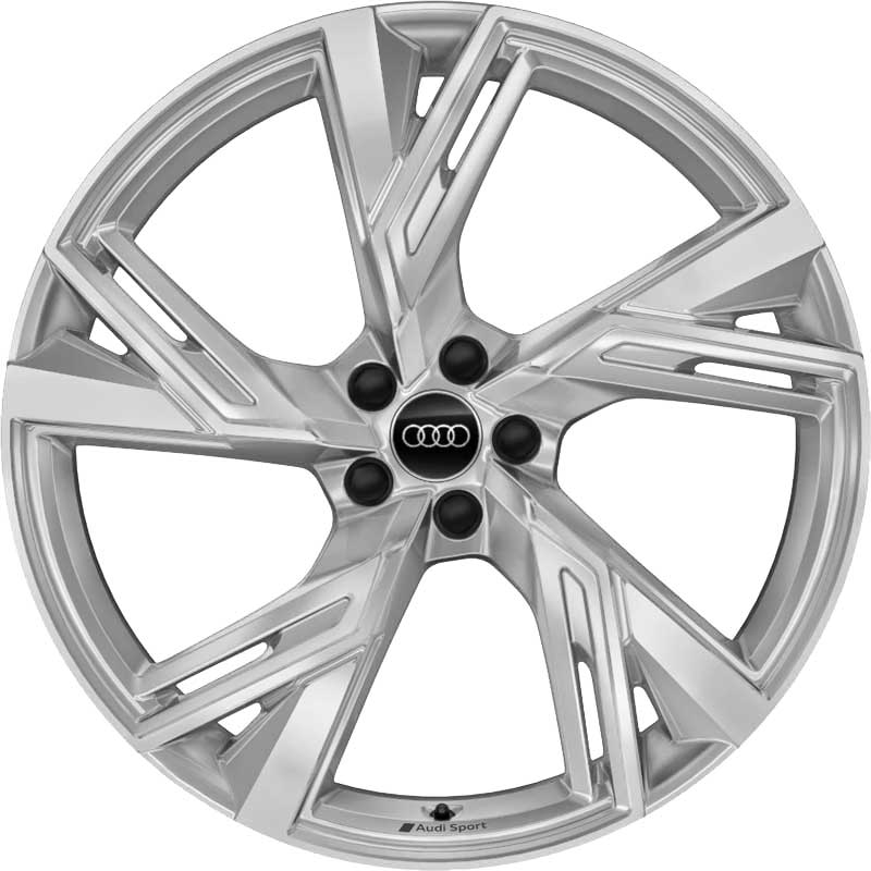Audi Sport 5 V Spoke Trapezoid [A6 4K] Galvano Silver with Diamond Cut Alloy Wheel Product Image #1