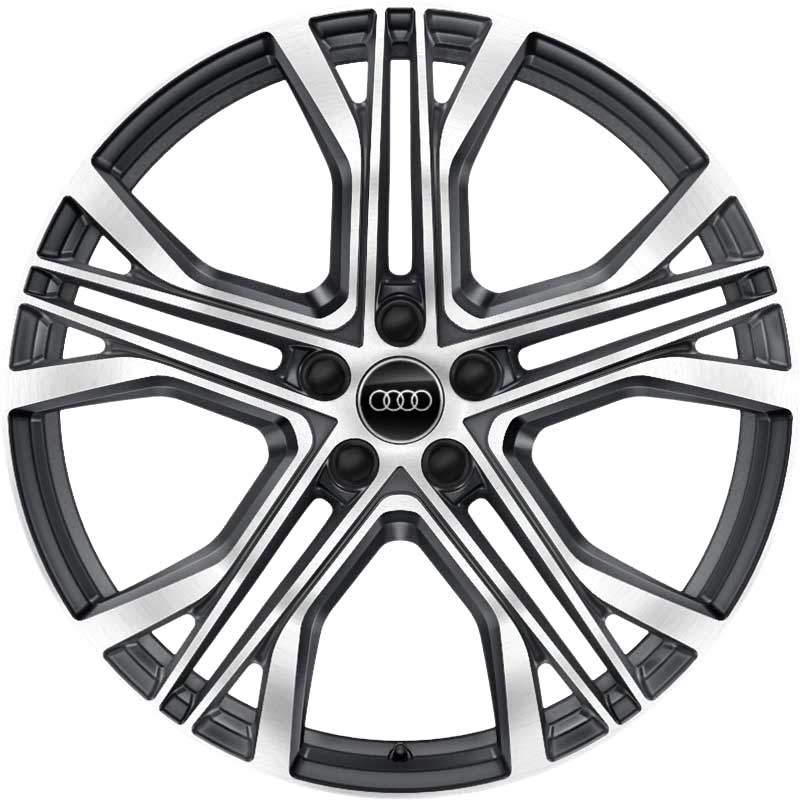 Audi 5 V Spoke Star [A7 4K8] Graphite Grey with Diamond Cut Alloy Wheel Product Image #1