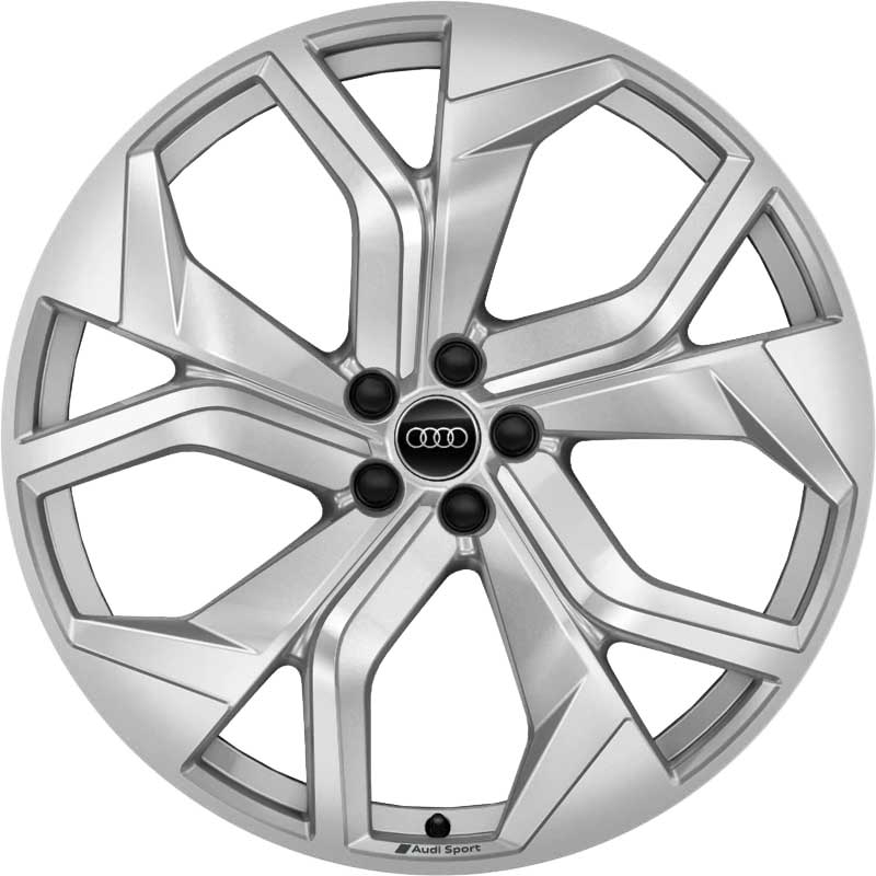 Audi Sport 5 Spoke Rotor [Q8 4M8] Galvano Silver with Diamond Cut Alloy Wheel Product Image #1