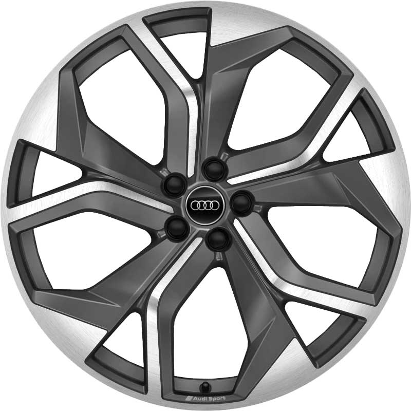 Audi Sport 5 Spoke Rotor [Q8 4M8] Titanium Grey with Diamond Cut Alloy Wheel Product Image #1