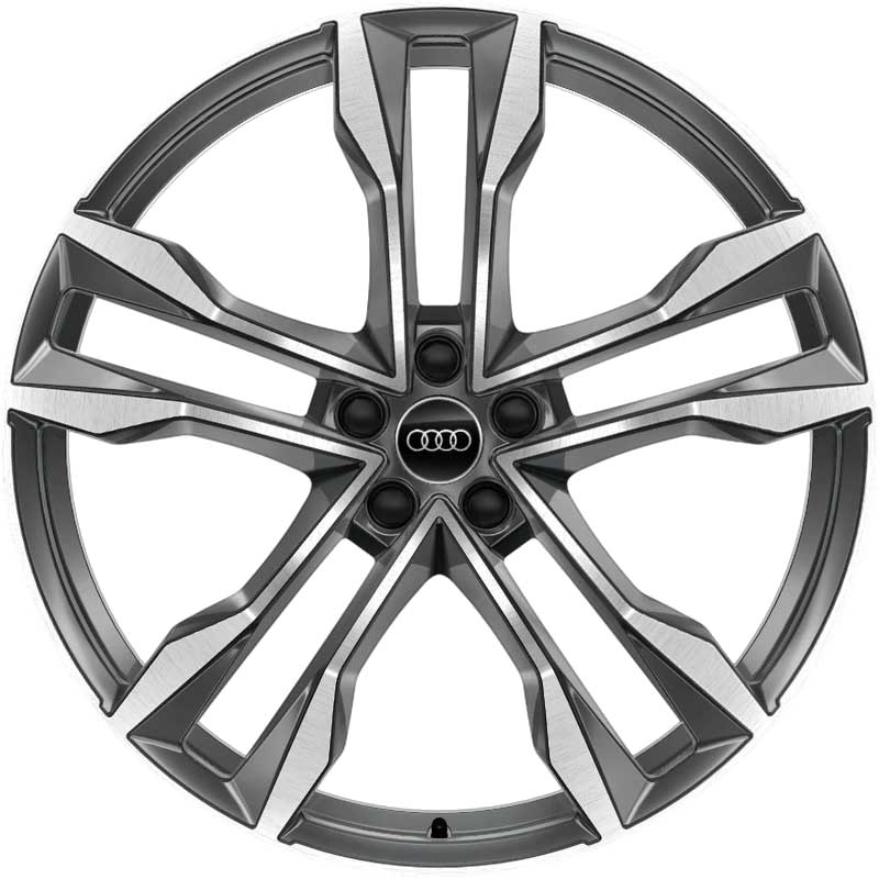 Audi 5 V Double Spoke [Q8 4M8] Graphite Grey with Diamond Cut Alloy Wheel Product Image #1