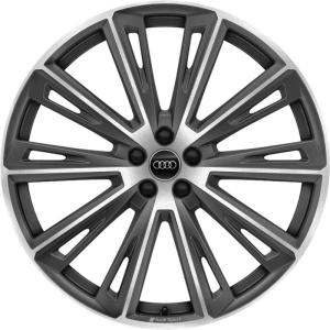 23" Audi Sport 10 Spoke Trapezoid [Q8 4M8] Titanium Grey with Diamond Cut alloy wheel
