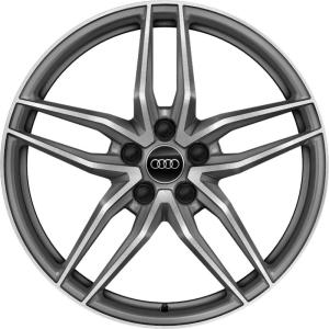 19" Audi Sport 5 Double [R8 4S] Matt Titanium Grey with Diamond Cut alloy wheel