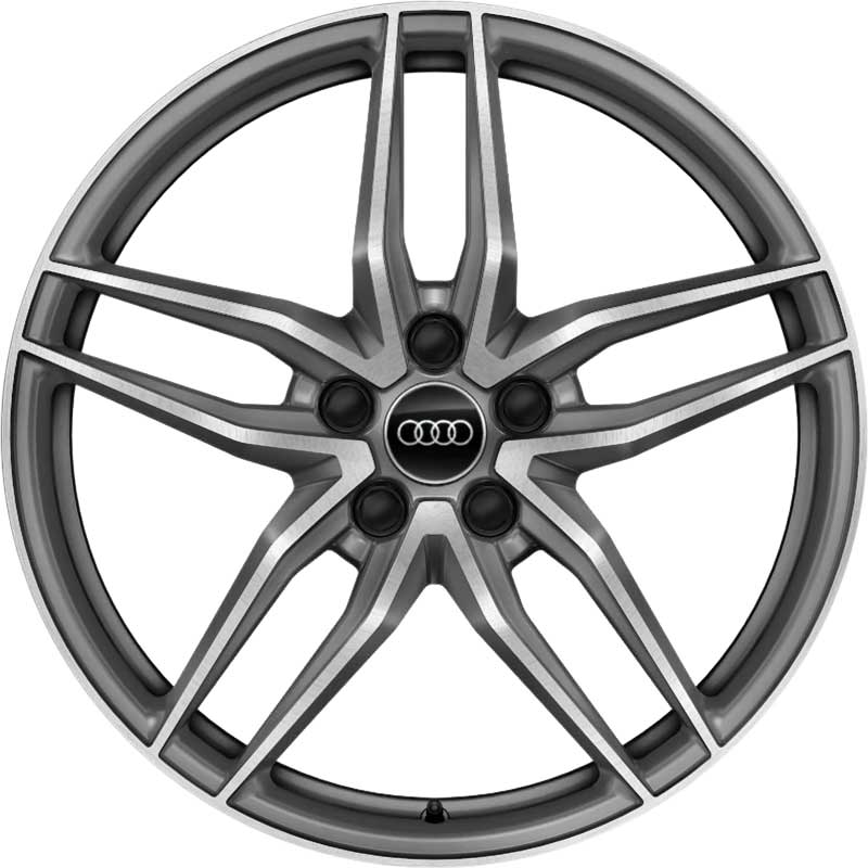 Audi Sport 5 Double [R8 4S] Matt Titanium Grey with Diamond Cut Alloy Wheel Product Image #1