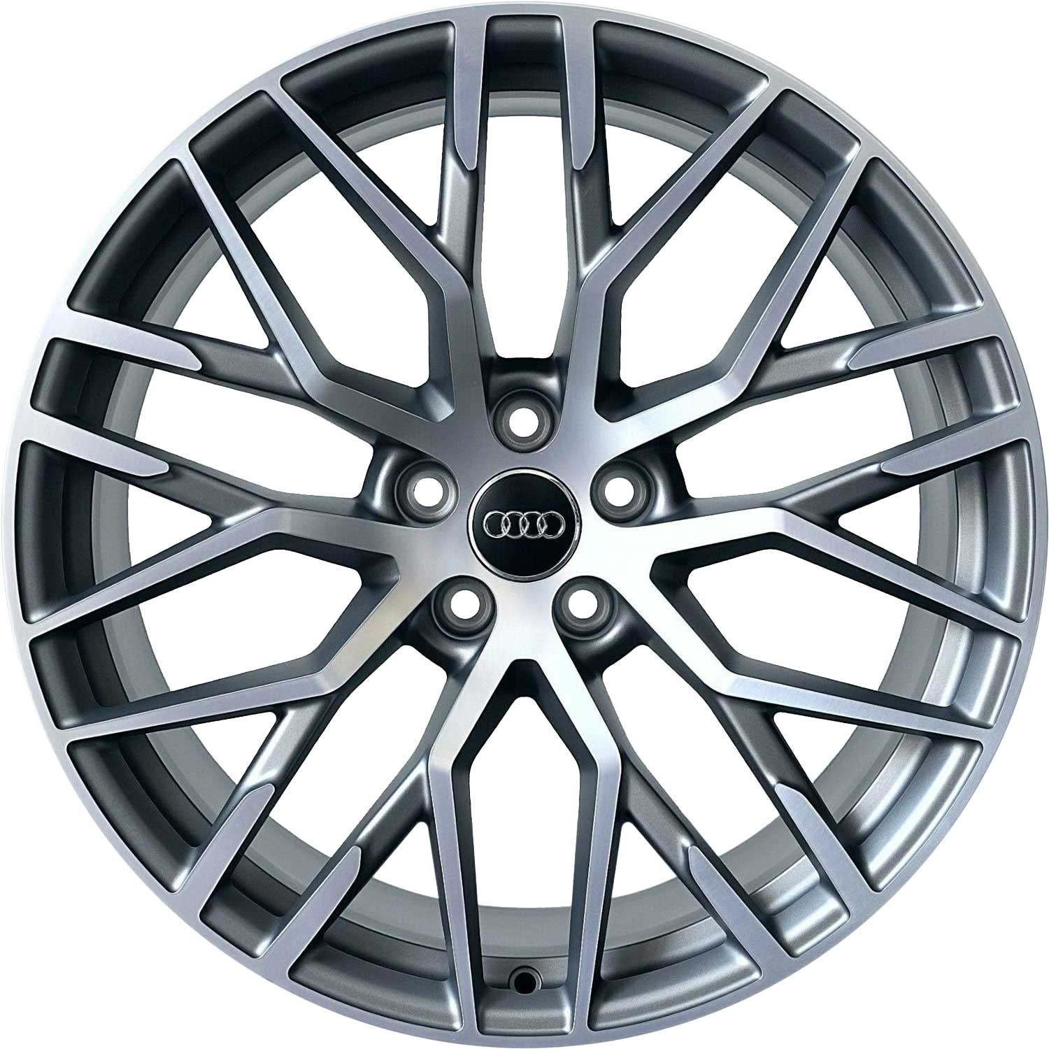 Audi 10 Y Spoke [R8 4S] Titanium Grey with Diamond Cut Alloy Wheel Product Image #1