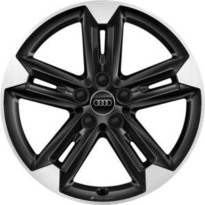 18" Audi Sport 5 Double Spoke Trapezoid [Q2 81A] Gloss Black&nbsp;with Diamond Cut alloy wheel