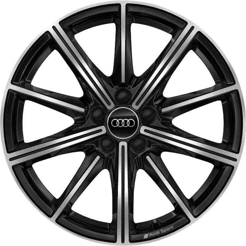 Audi Sport 10 Spoke Star [A1 82A] Gloss Black with Diamond Cut Alloy Wheel Product Image #1