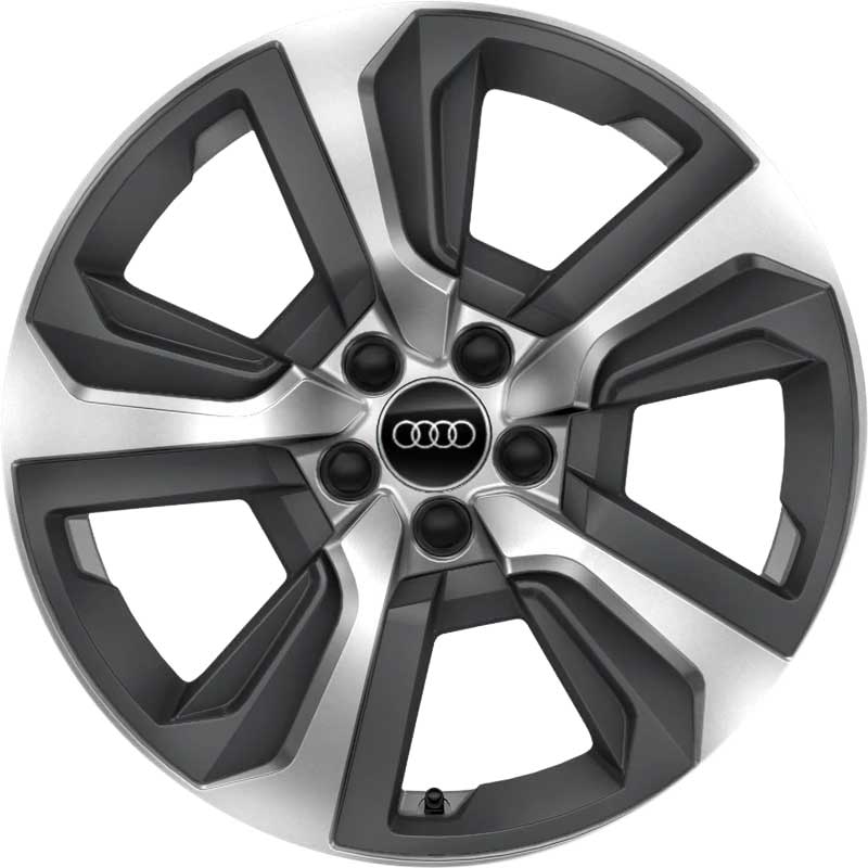 Audi 5 Spoke [A1 82A] Diamond Silver with Platinum Grey Alloy Wheel Product Image #1