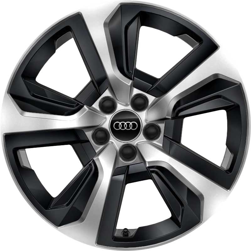 Audi 5 Spoke [A1 82A] Diamond Silver with Brilliant Black Alloy Wheel Product Image #1