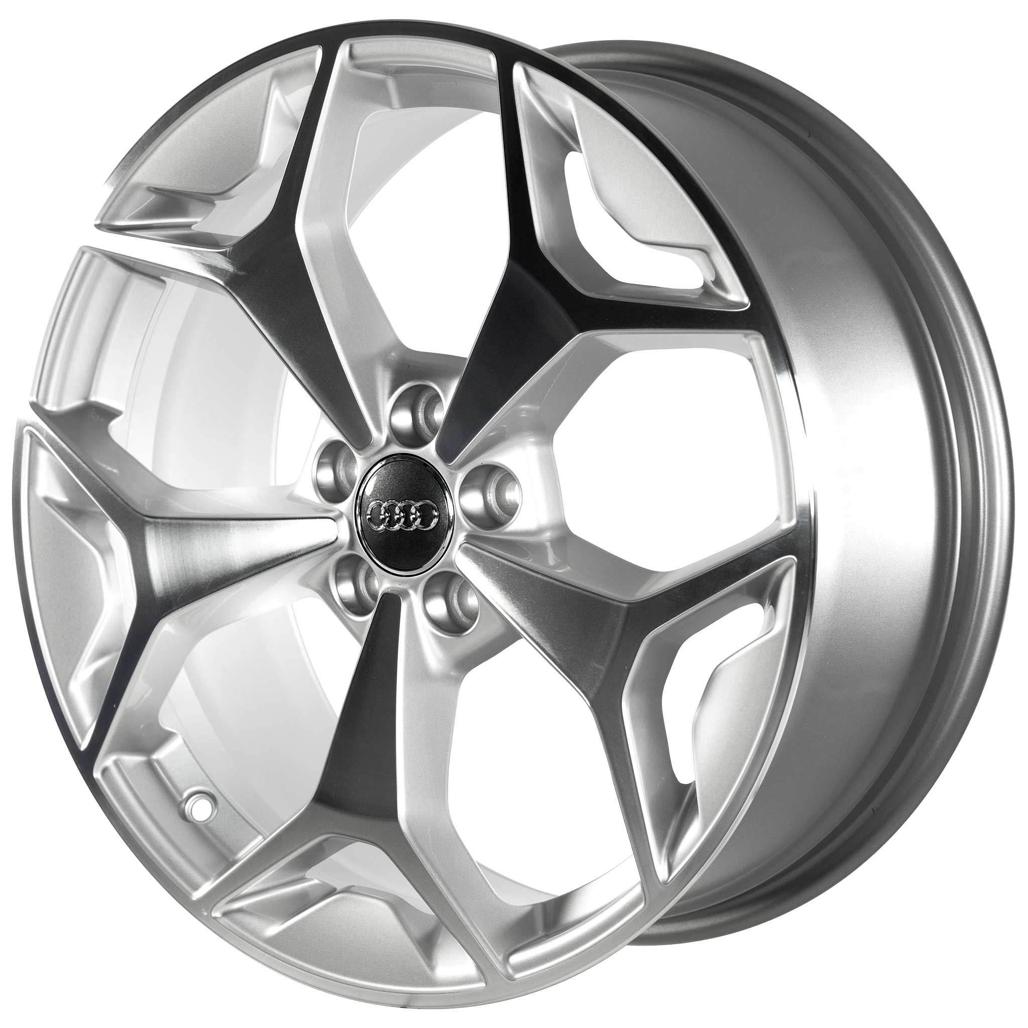 Audi 5 Y Spoke [A1 82A] Diamond Silver with Diamond Cut Alloy Wheel Product Image #2