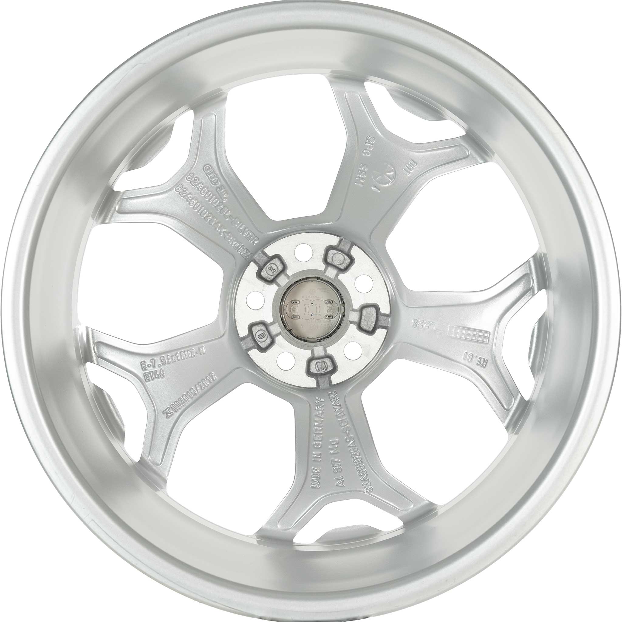 Audi 5 Y Spoke [A1 82A] Diamond Silver with Diamond Cut Alloy Wheel Product Image #3