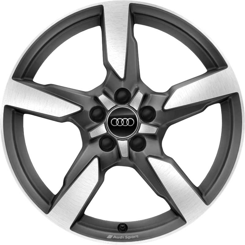 Audi Sport 5 Arm Polygon [A1 82A] Titanium Grey with Diamond Cut Alloy Wheel Product Image #1