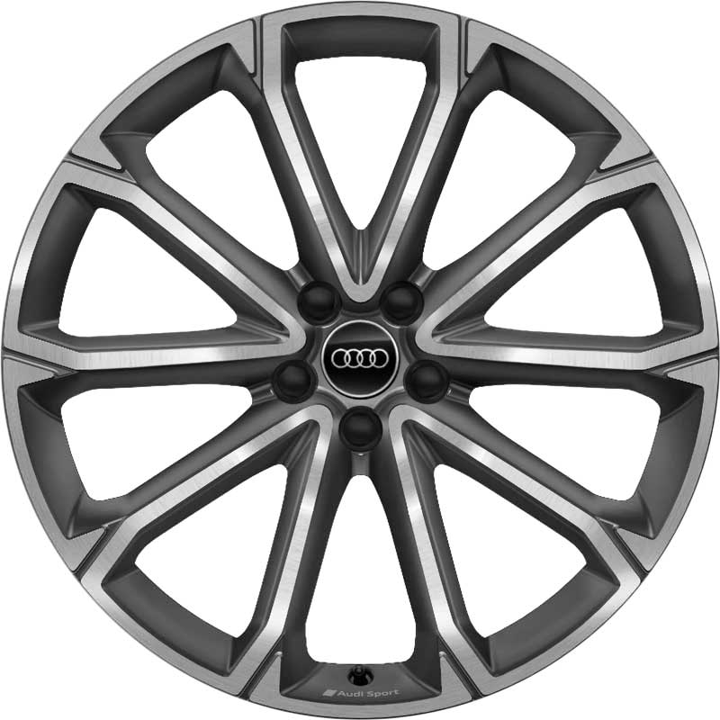 Audi Sport 5 V Spoke Polygon [Q3 83A] Titanium Grey with Diamond Cut Alloy Wheel Product Image #1