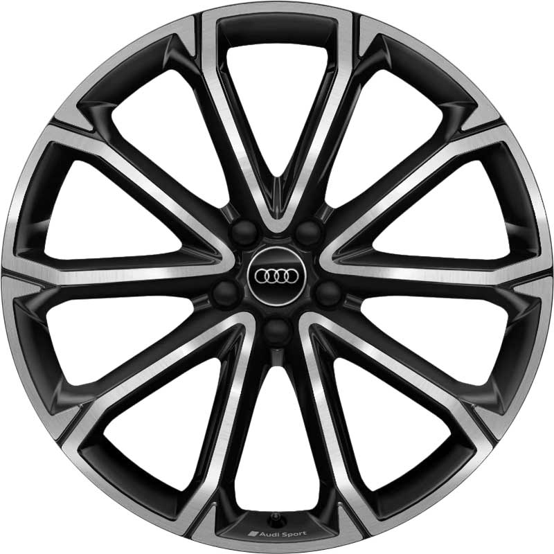 Audi Sport 5 V Spoke Polygon [Q3 83A] Anthracite Black with Diamond Cut Alloy Wheel Product Image #1