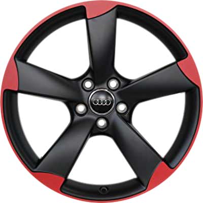 Audi 5 Arm Rotor [A3 8P] Gloss Black with Misano Red Pearl Effect Alloy Wheel Product Image #1