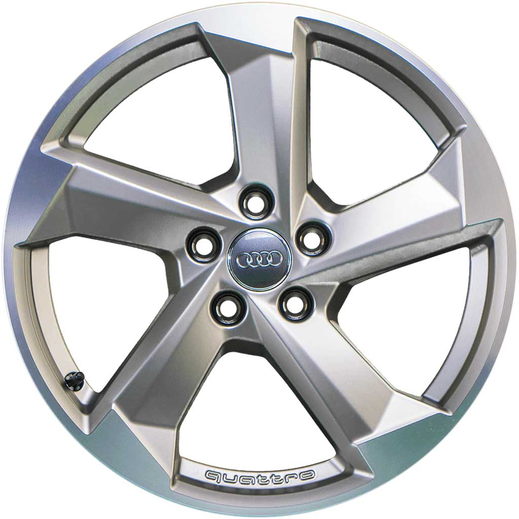 Audi Quattro Rotor Spoke [A4 8W] Platinum with Diamond Cut Alloy Wheel Product Image #1