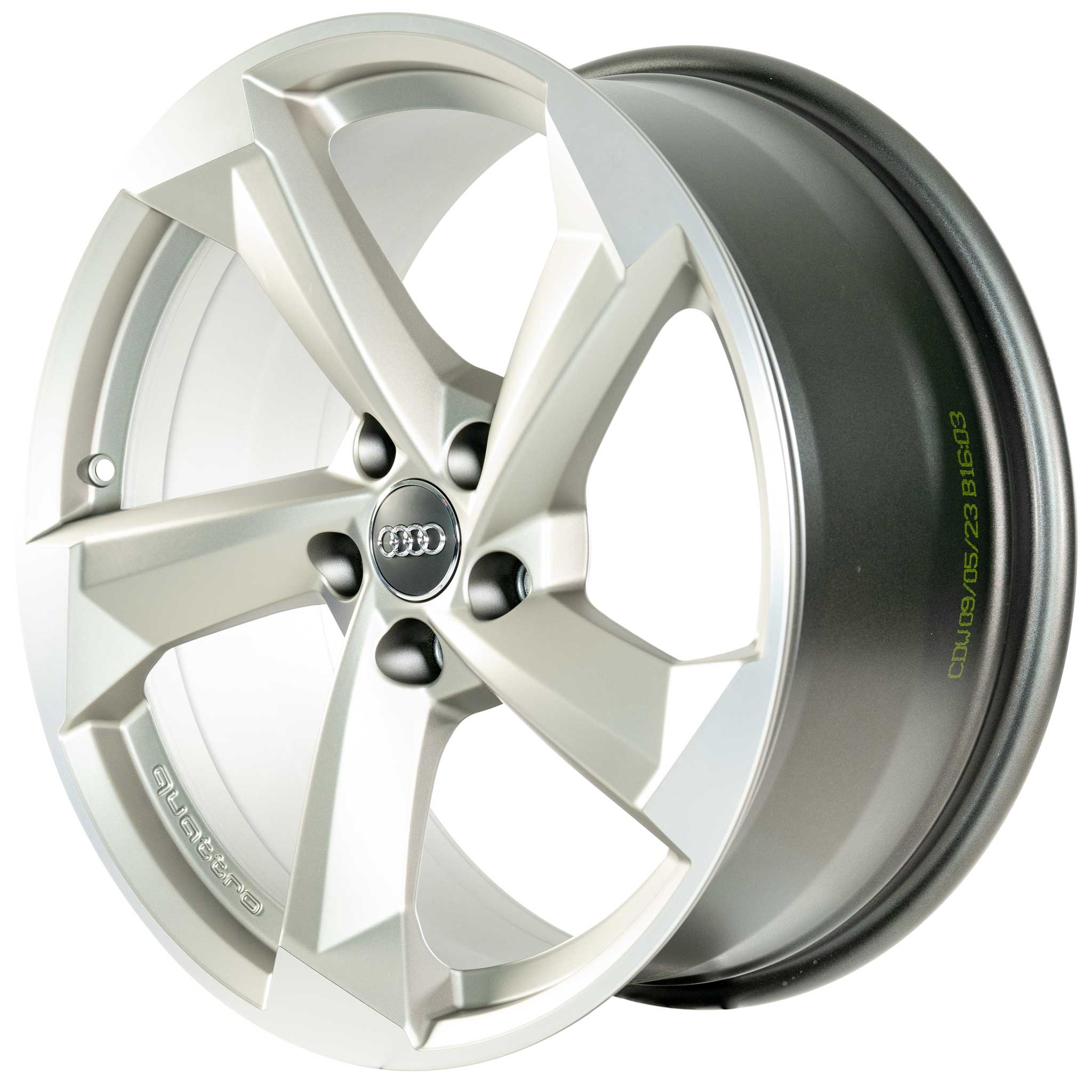 Audi Quattro Rotor Spoke [A4 8W] Platinum with Diamond Cut Alloy Wheel Product Image #2