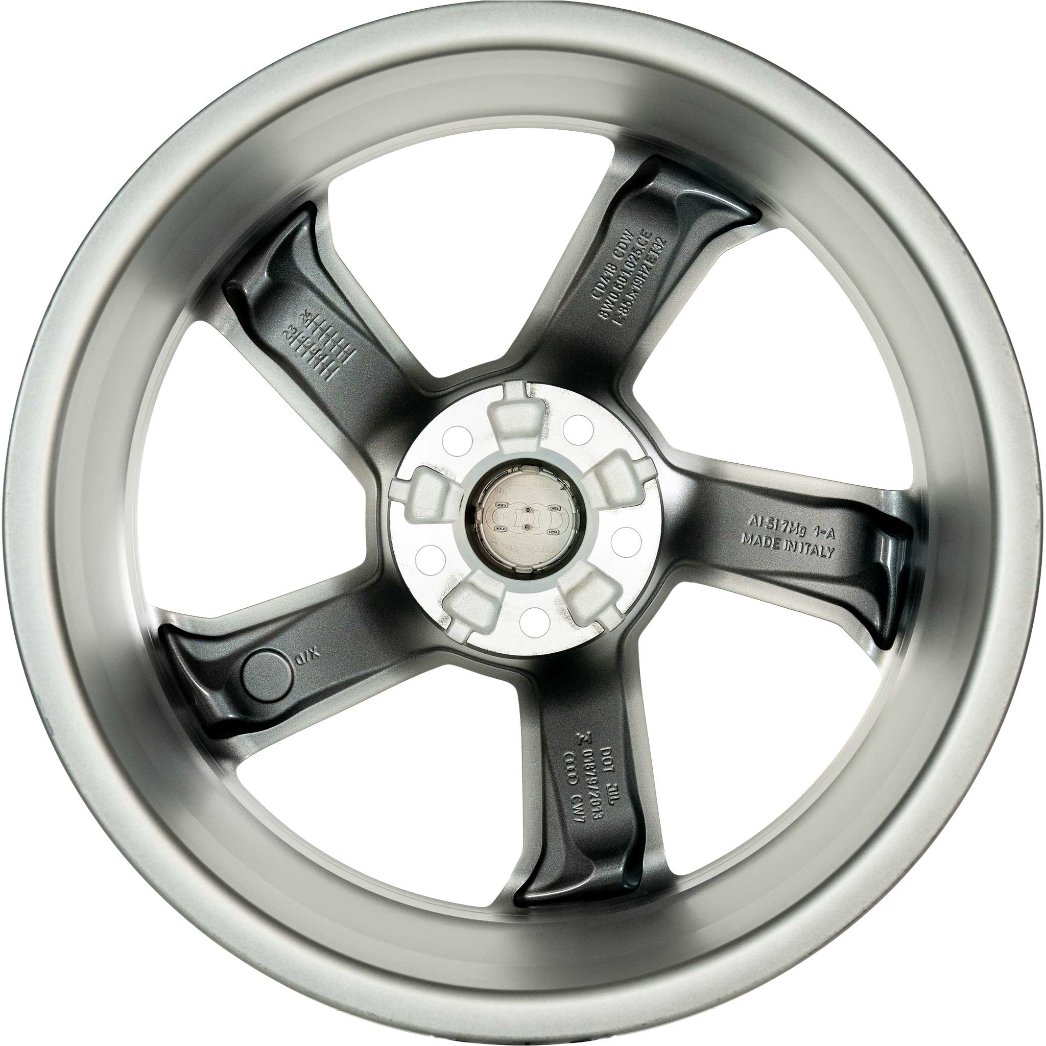 Audi Quattro Rotor Spoke [A4 8W] Platinum with Diamond Cut Alloy Wheel Product Image #3
