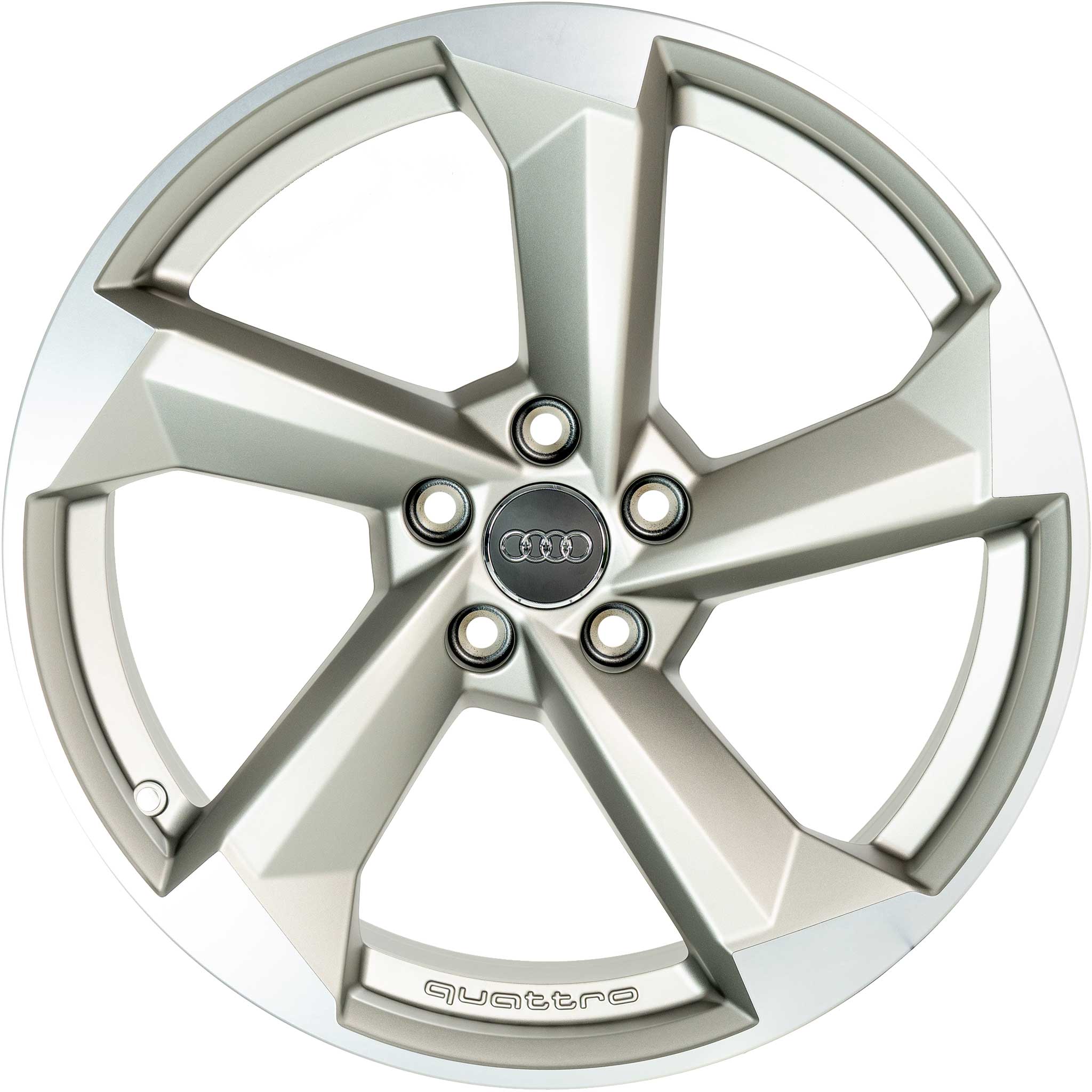 Audi Quattro Rotor Spoke [A4 8W] Platinum with Diamond Cut Alloy Wheel Product Image #1
