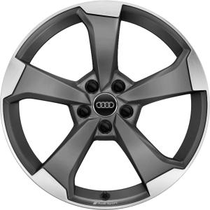 19" Audi 5 Arm Rotor [A4 8W] Titanium Grey with Diamond Cut alloy wheel