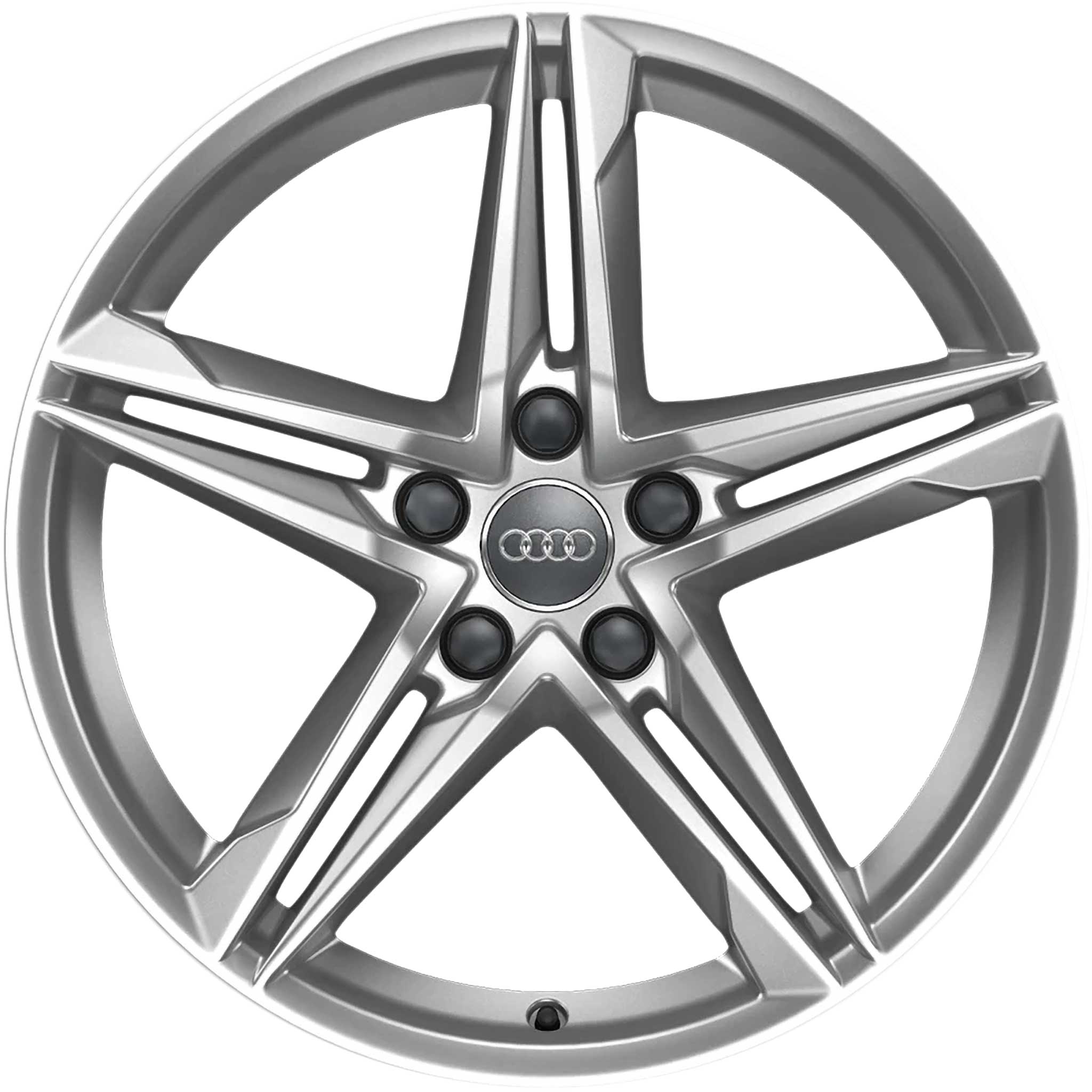 Audi 5 Twin Spoke Star [A4 8W] Galvano Silver Alloy Wheel Product Image #1