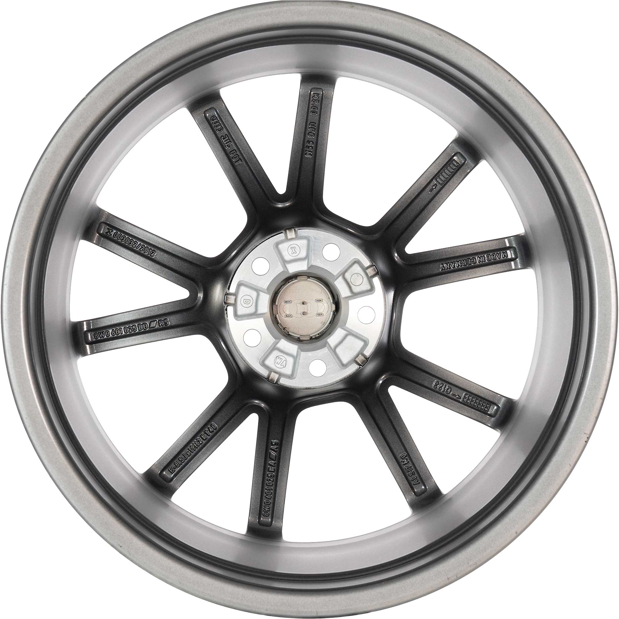 Audi 5 V Spoke [A4 8W] Titanium Grey with Diamond Cut Alloy Wheel Product Image #3